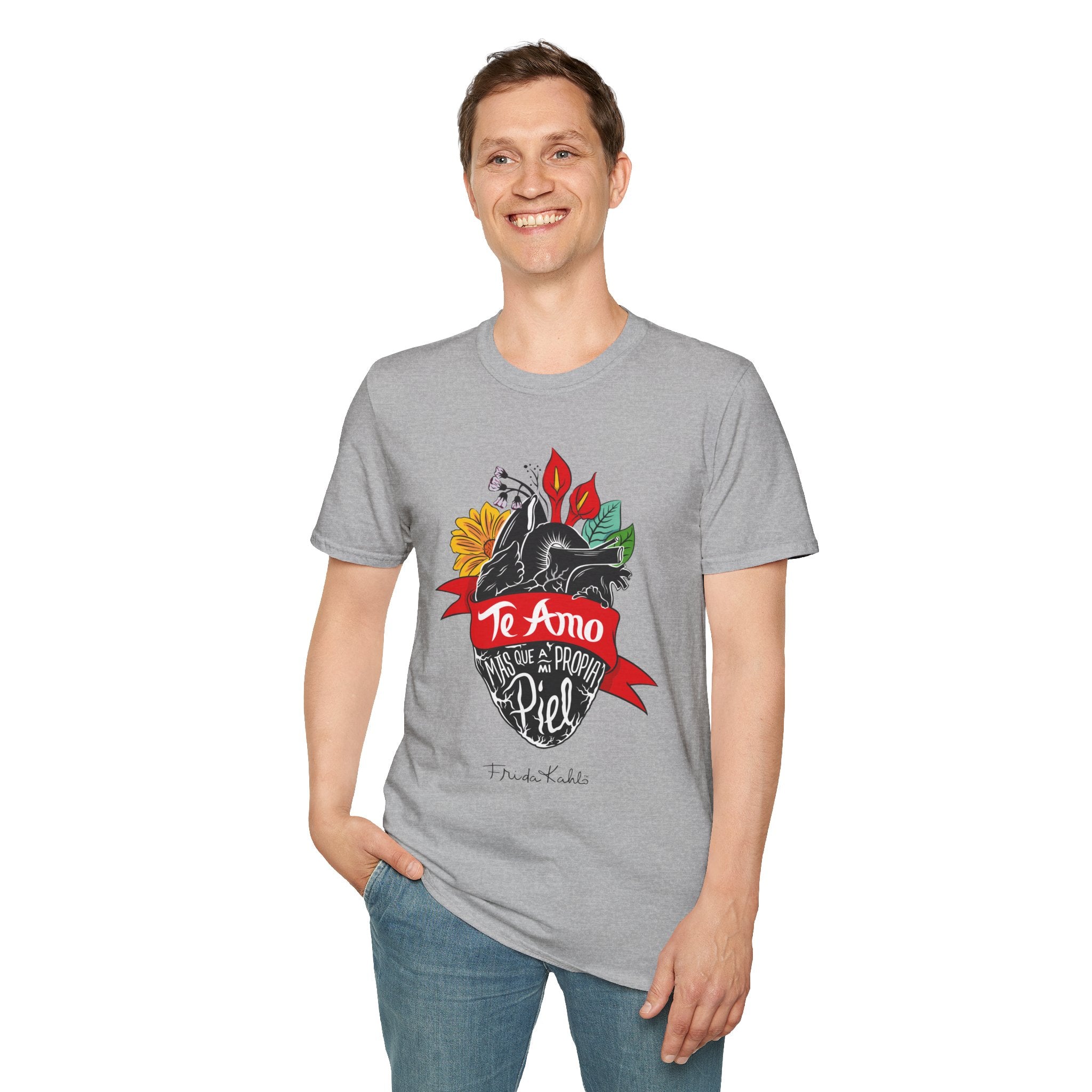 Frida Kahlo - "Te Amo Más Que Mi Propia Piel" - Inspired Anatomical Heart T-Shirt