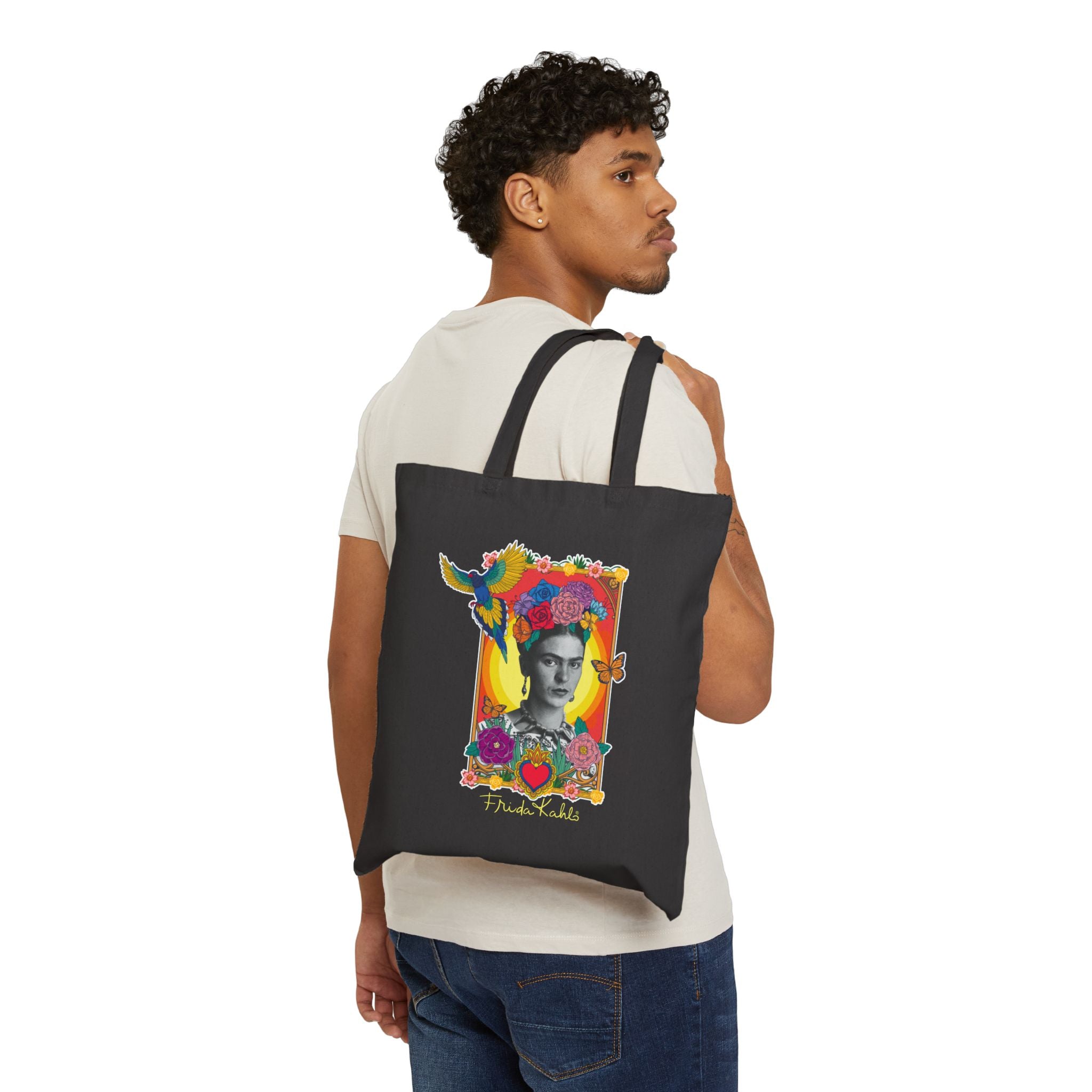 Canvas Tote Bag - Frida Kahlo Collection, Iconic Portraits and Vibrant Colors