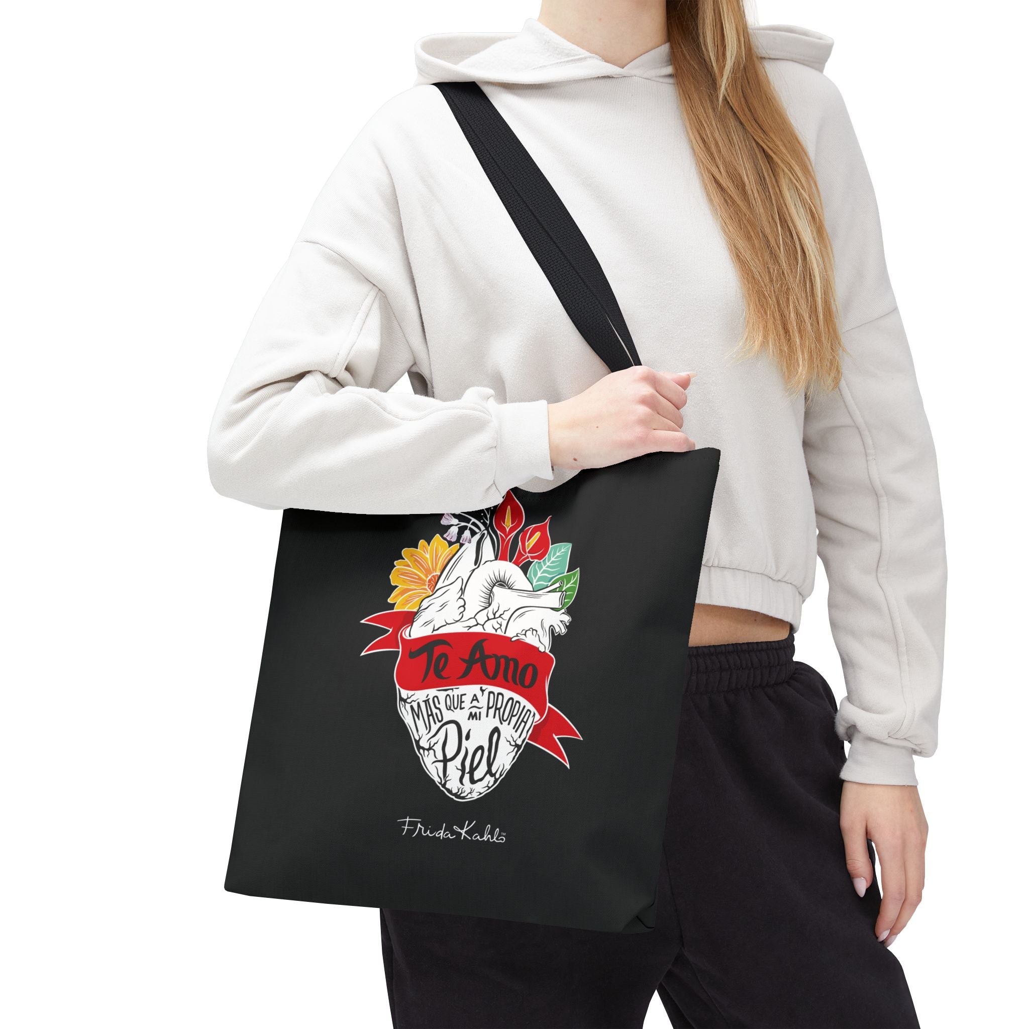 Frida Kahlo - "Te Amo Más Que Mi Propia Piel" - Inspired Anatomical Heart Tote Bag