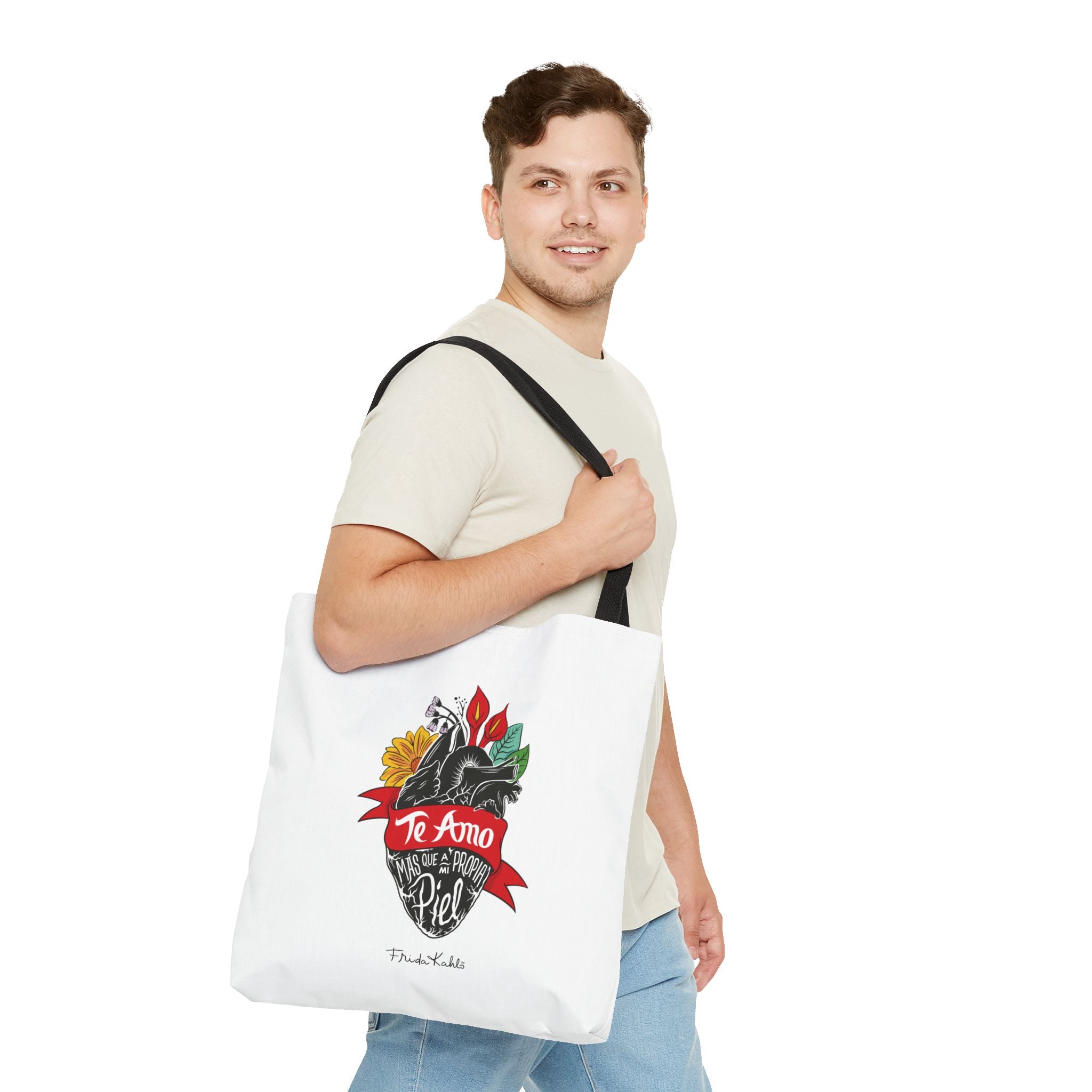 Frida Kahlo - "Te Amo Más Que Mi Propia Piel" - Inspired Anatomical Heart Tote Bag
