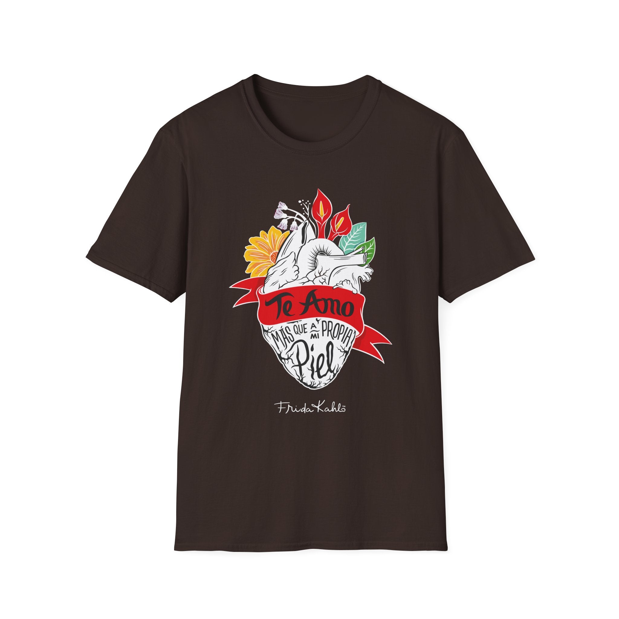 Frida Kahlo - "Te Amo Más Que Mi Propia Piel" - Inspired Anatomical Heart T-Shirt