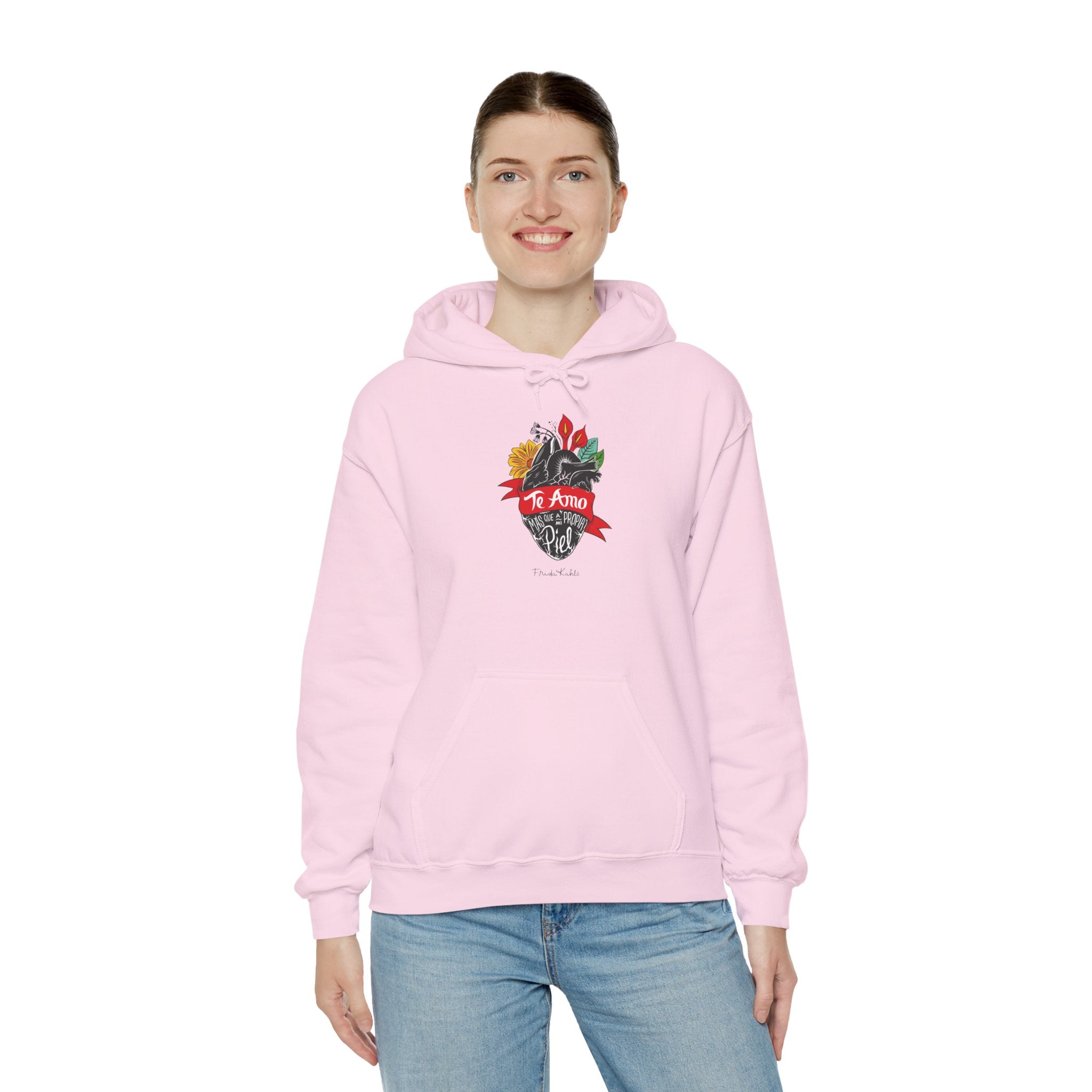 Frida Kahlo - "Te Amo Más Que Mi Propia Piel" - Inspired Anatomical Heart - Hoodie