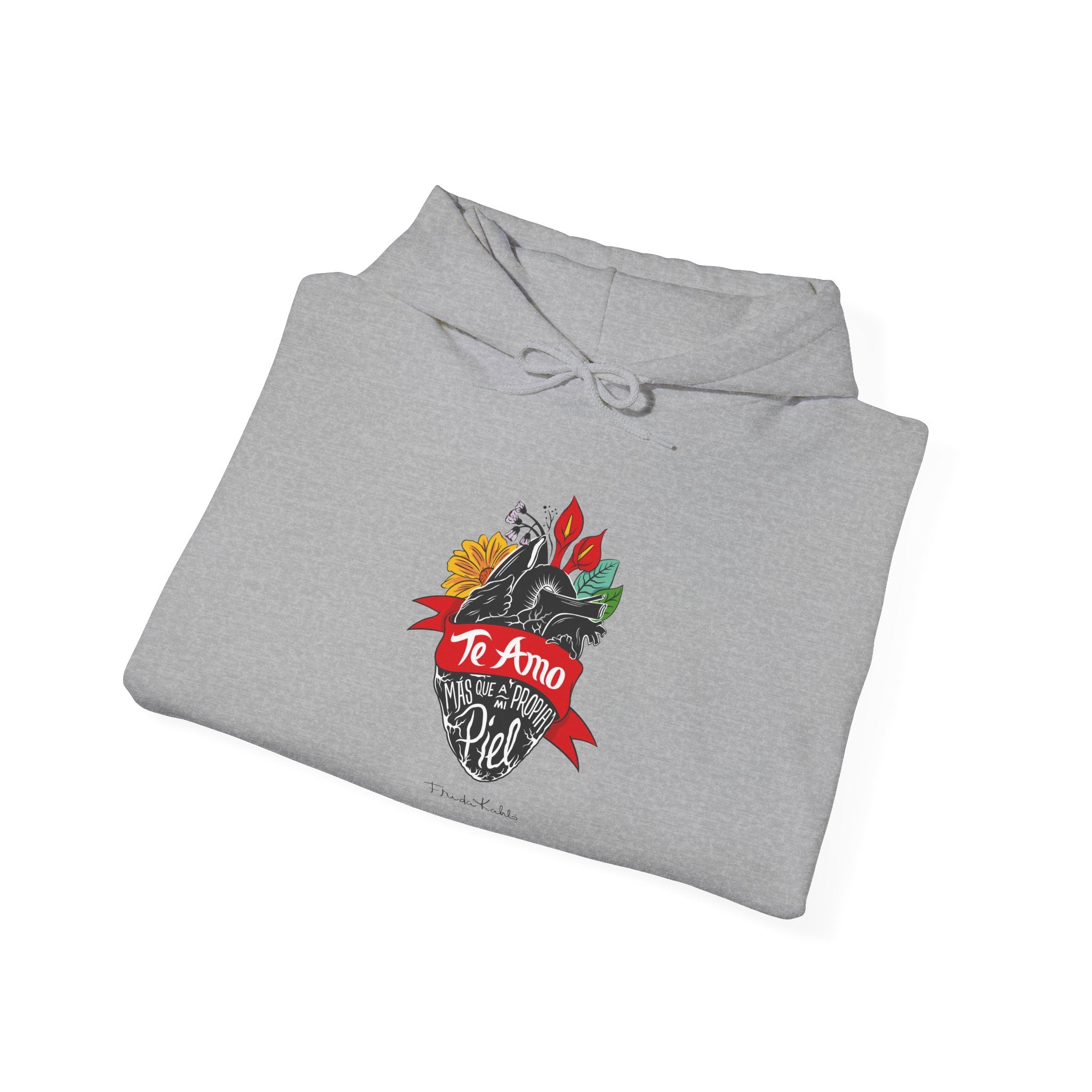 Frida Kahlo - "Te Amo Más Que Mi Propia Piel" - Inspired Anatomical Heart - Hoodie
