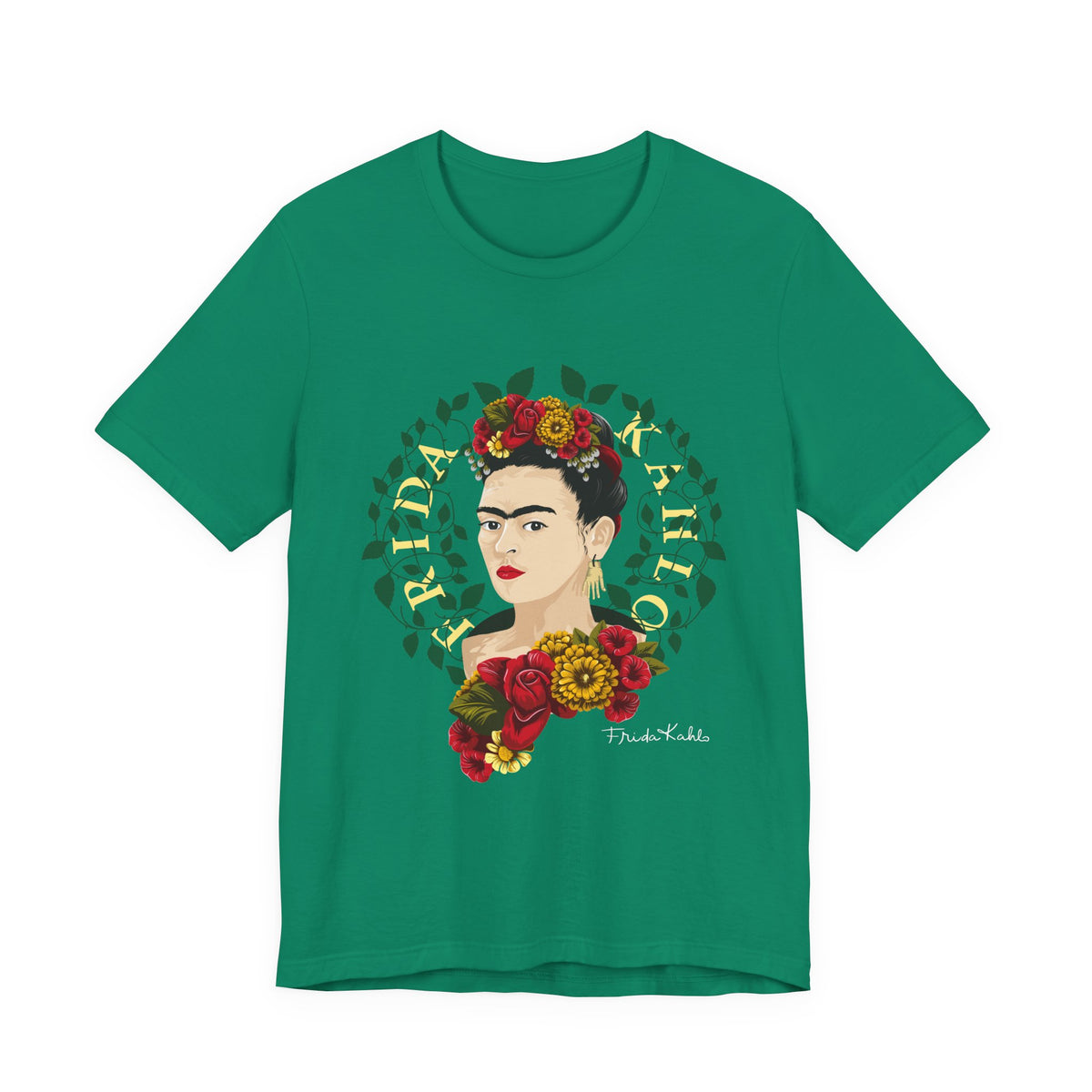 Frida Kahlo Floral Wreath Portrait T-Shirt