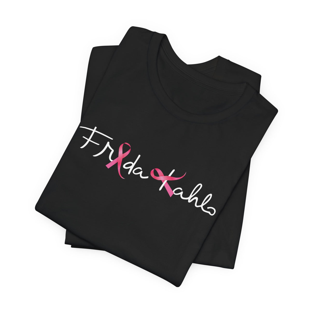 Frida Kahlo Pink Ribbon Logo Breast Cancer Awareness T-Shirt