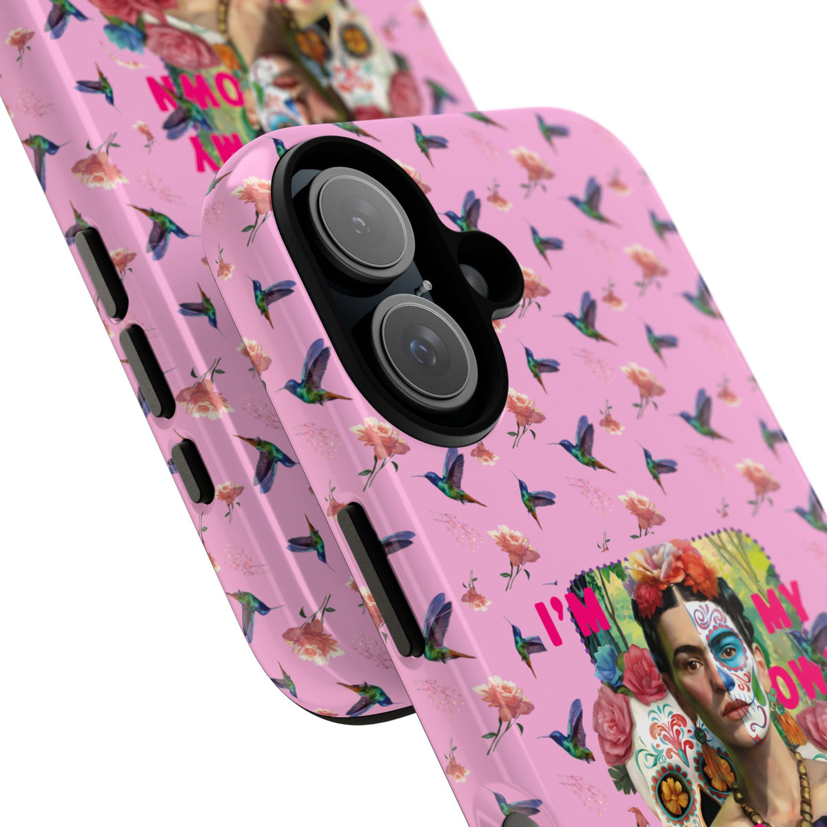 Frida Kahlo I Am My Own Muse Pink Hummingbird iPhone Case