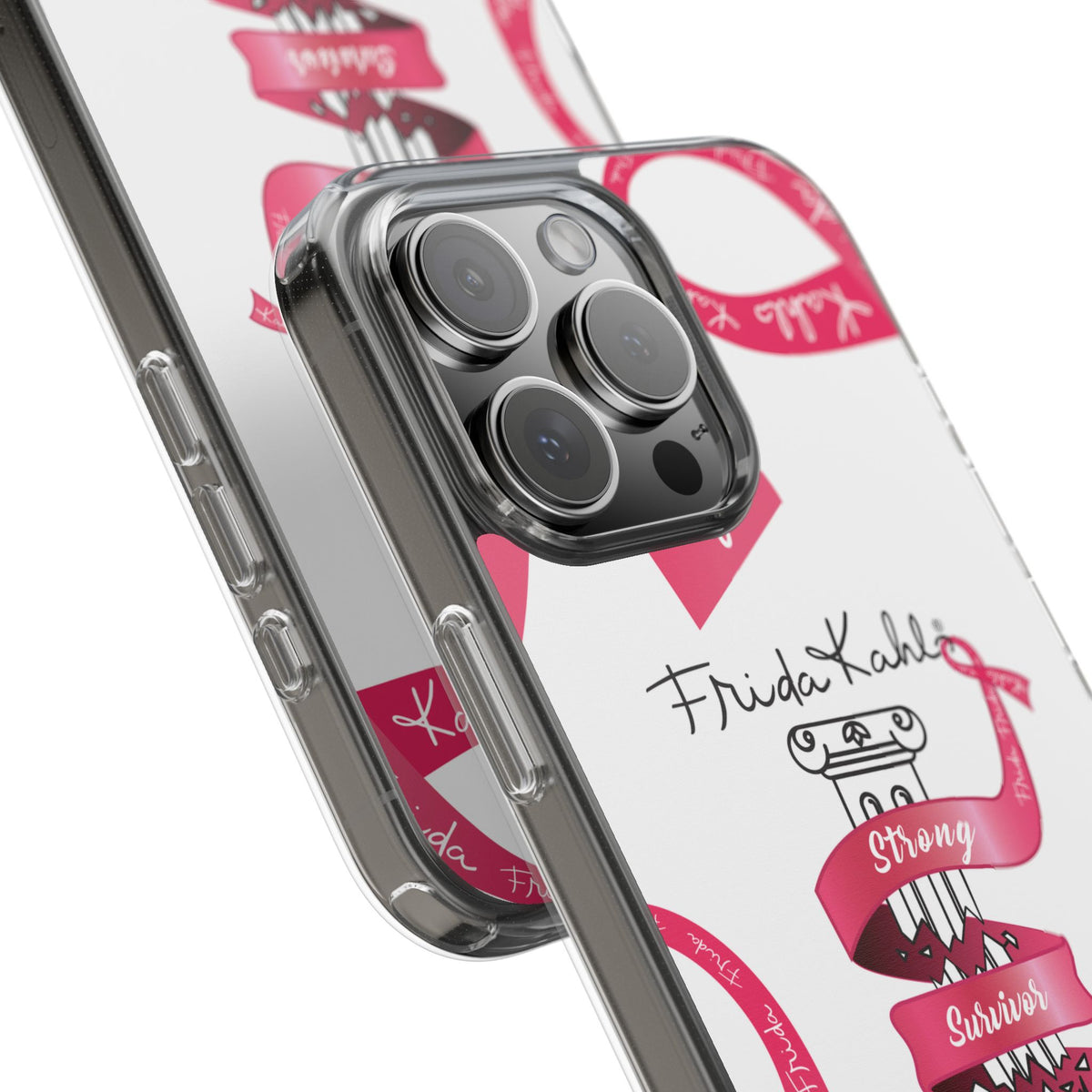 Frida Kahlo Pink Ribbon Banner iPhone Case - Breast Cancer Awareness