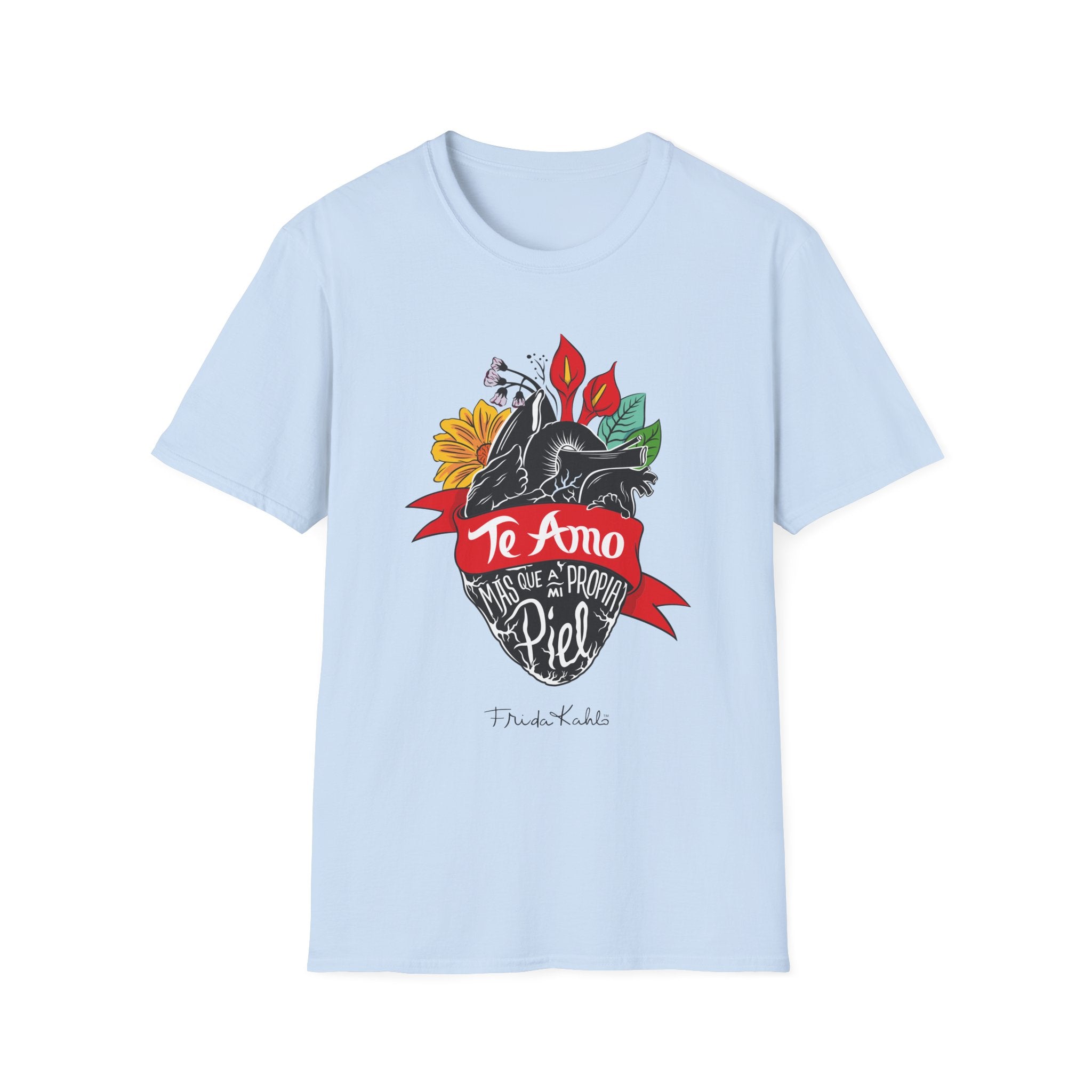 Frida Kahlo - "Te Amo Más Que Mi Propia Piel" - Inspired Anatomical Heart T-Shirt
