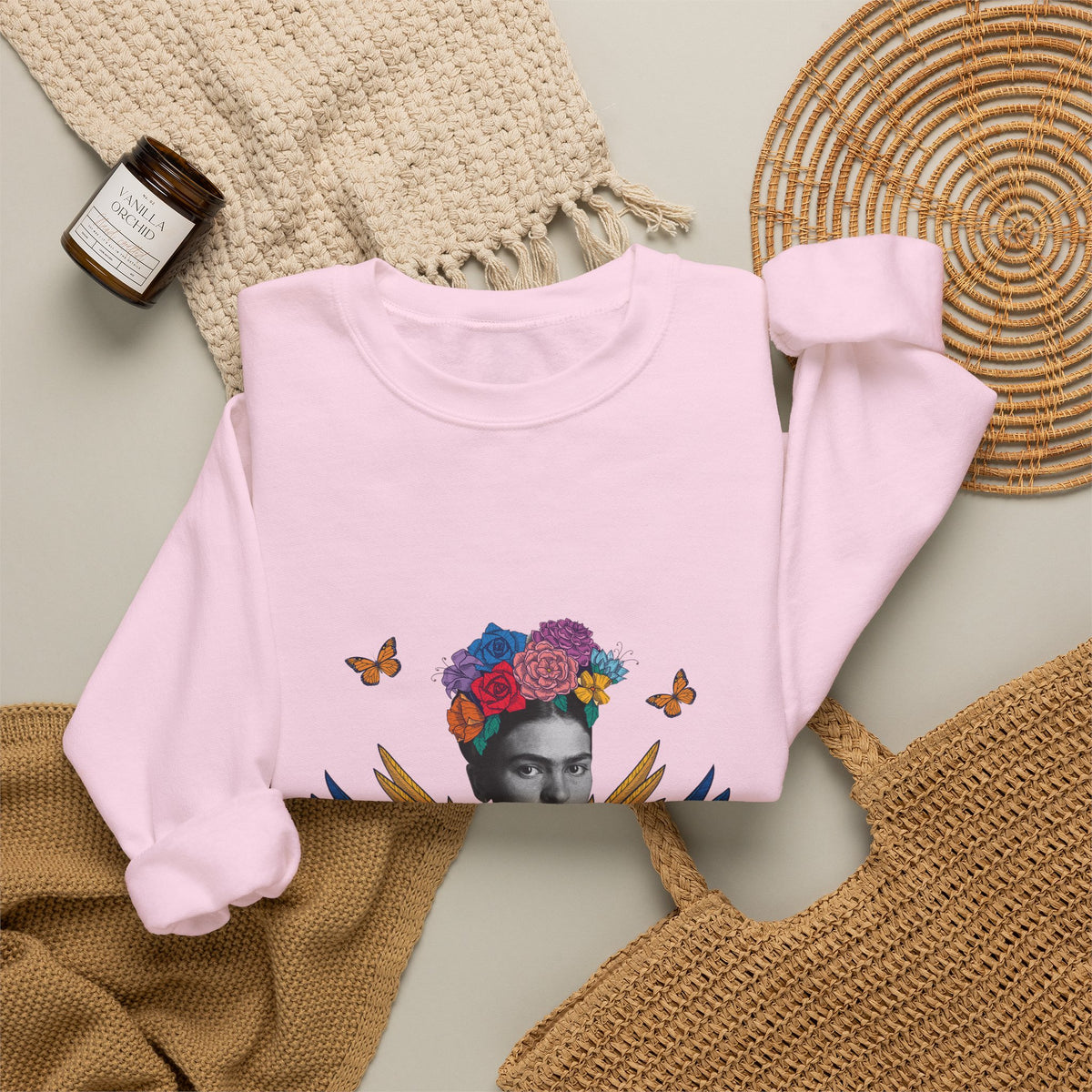 Frida Kahlo Winged Sacred Heart Crewneck Sweatshirt