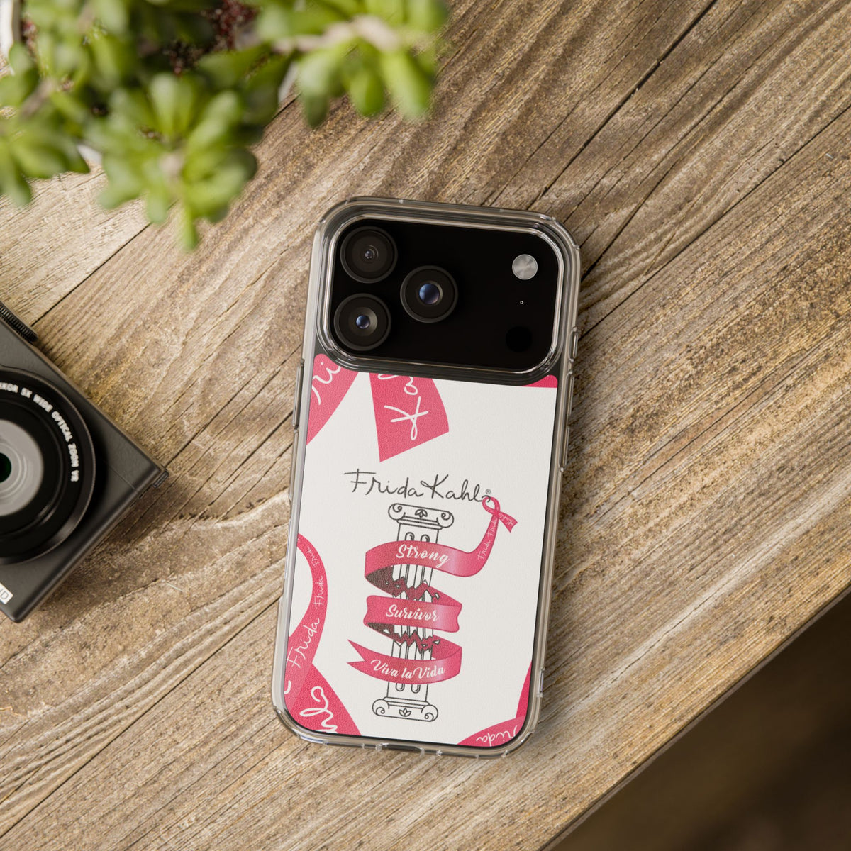 Frida Kahlo Pink Ribbon Banner iPhone Case - Breast Cancer Awareness