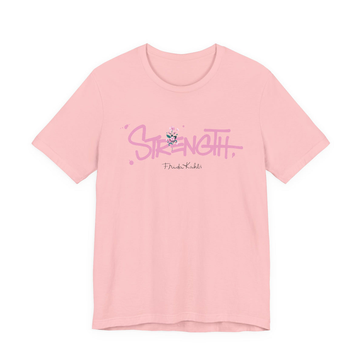 Frida Kahlo Strength Script Breast Cancer Awareness T-Shirt