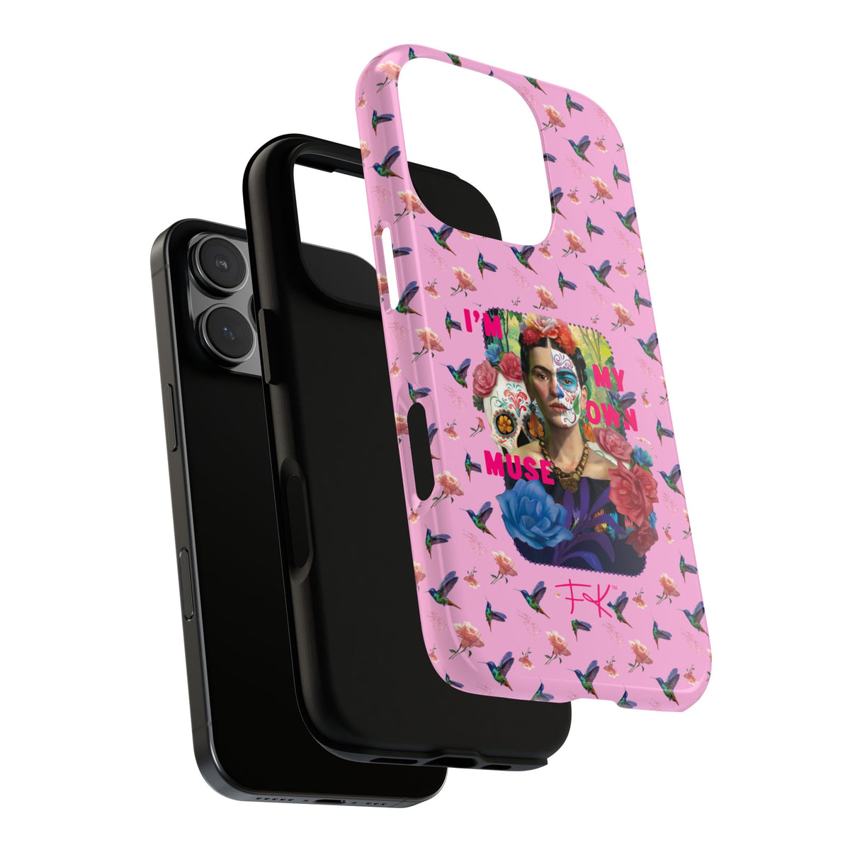Frida Kahlo I Am My Own Muse Pink Hummingbird iPhone Case