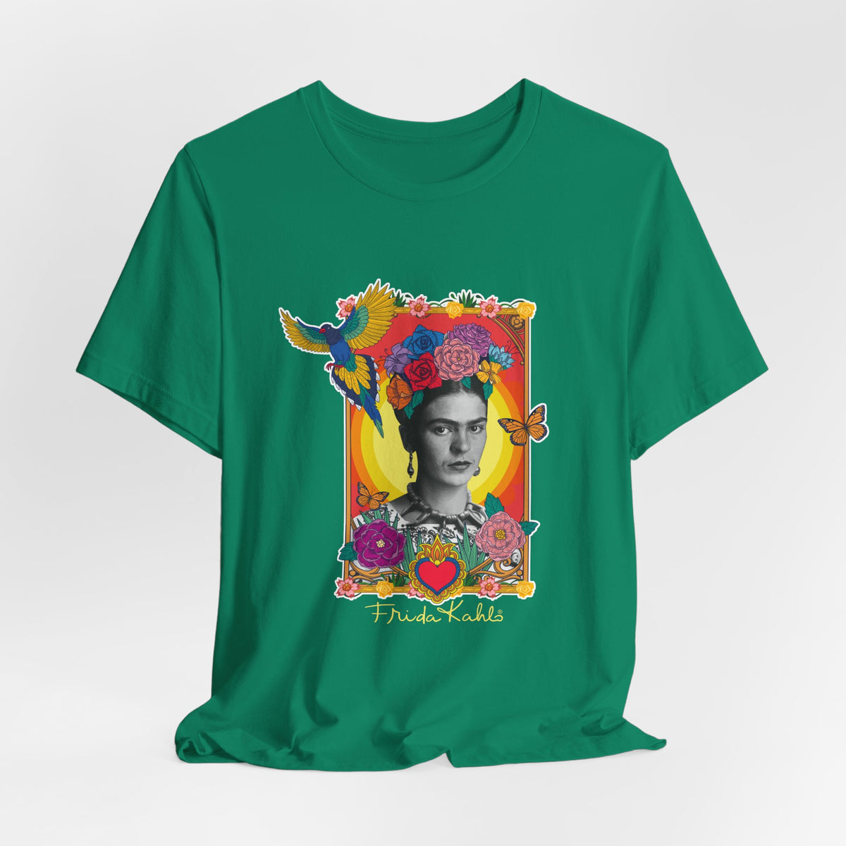 Frida Kahlo Hummingbird Golden Frame T-Shirt