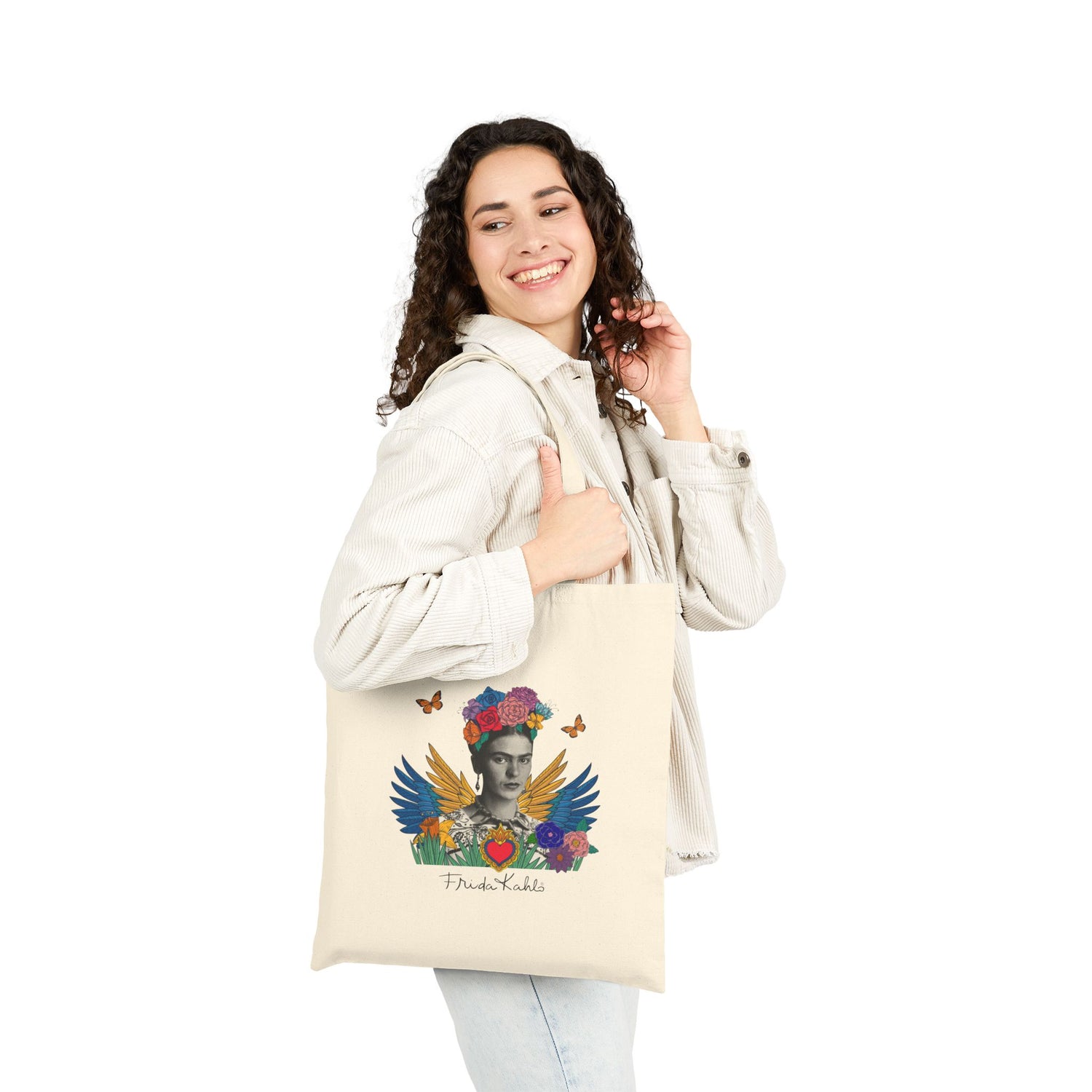Canvas Tote Bag - Frida Kahlo Collection, Iconic Portraits and Vibrant Colors