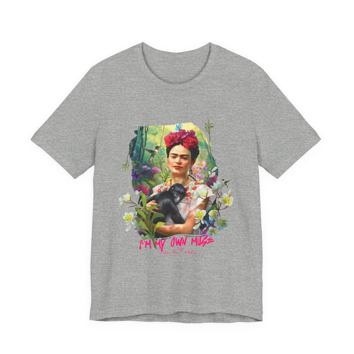 Frida Kahlo Jungle Monkey Portrait T-Shirt