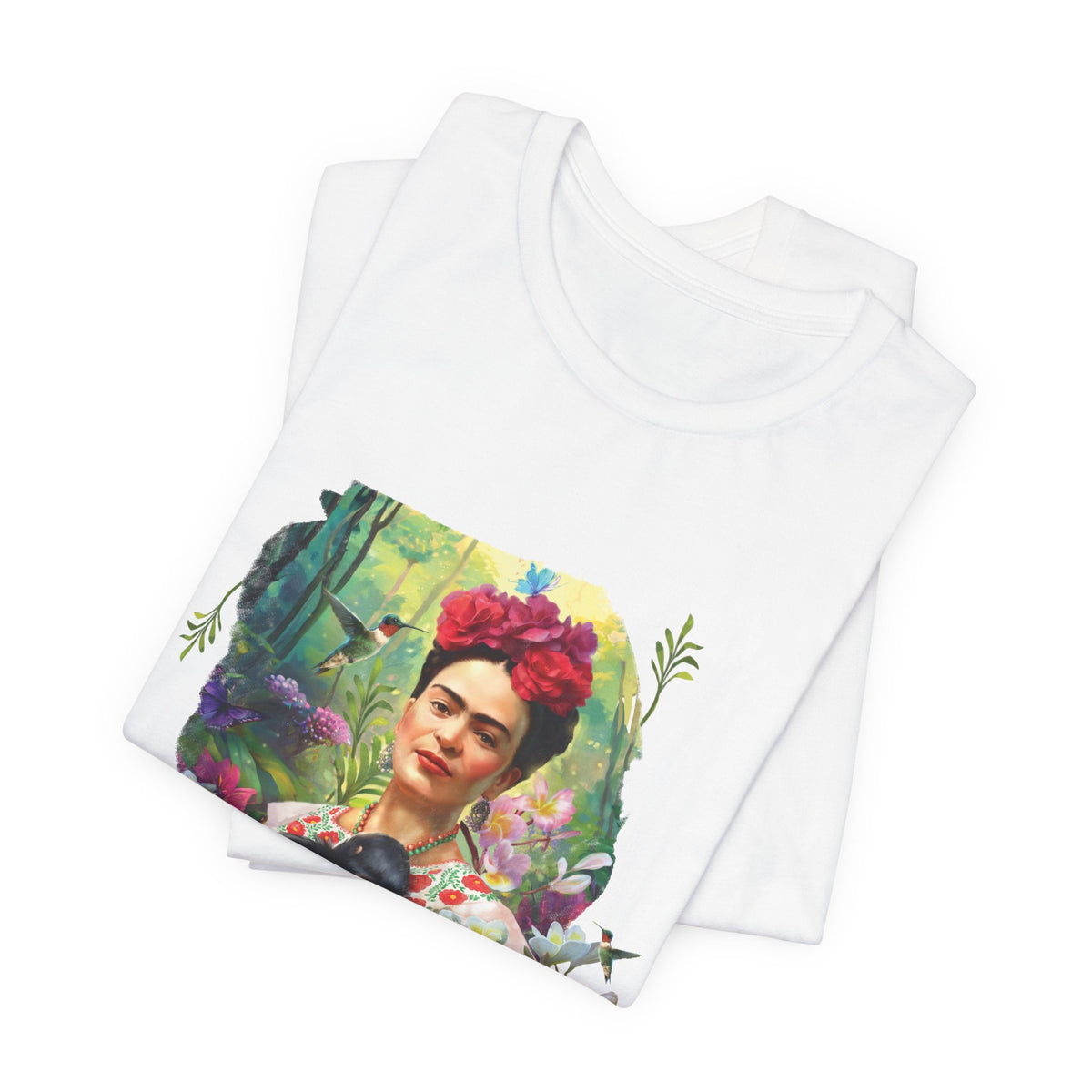 Frida Kahlo Jungle Monkey Portrait T-Shirt