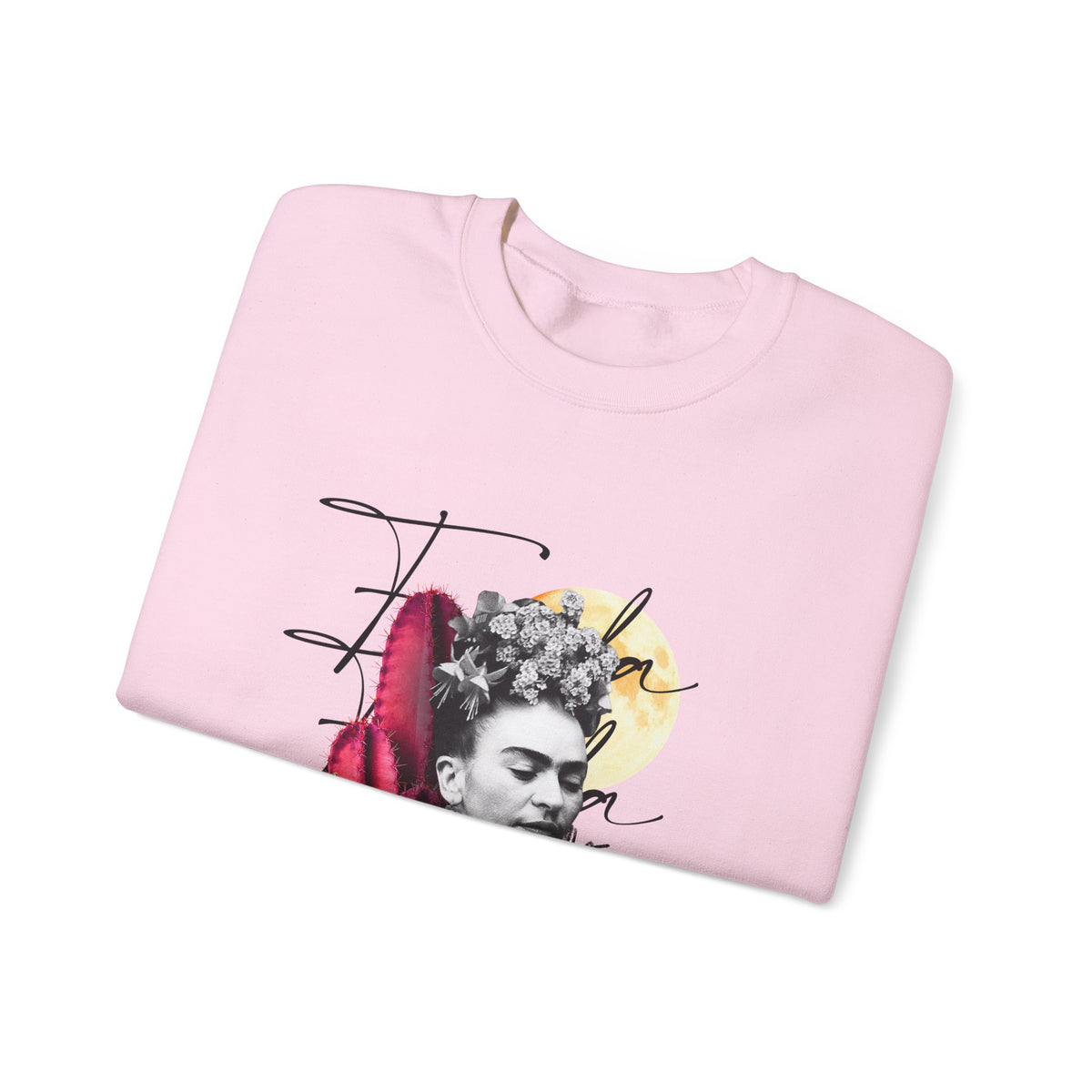 Frida Kahlo Moonlight Script Collage Crewneck Sweatshirt