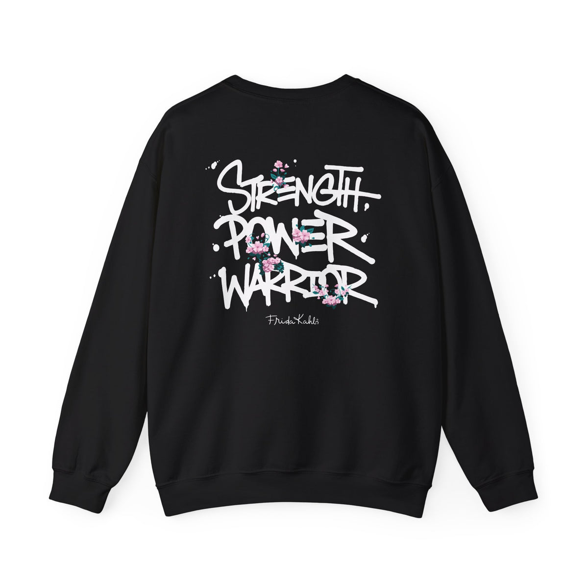 Frida Kahlo Warrior White Graffiti Breast Cancer Awareness Sweatshirt