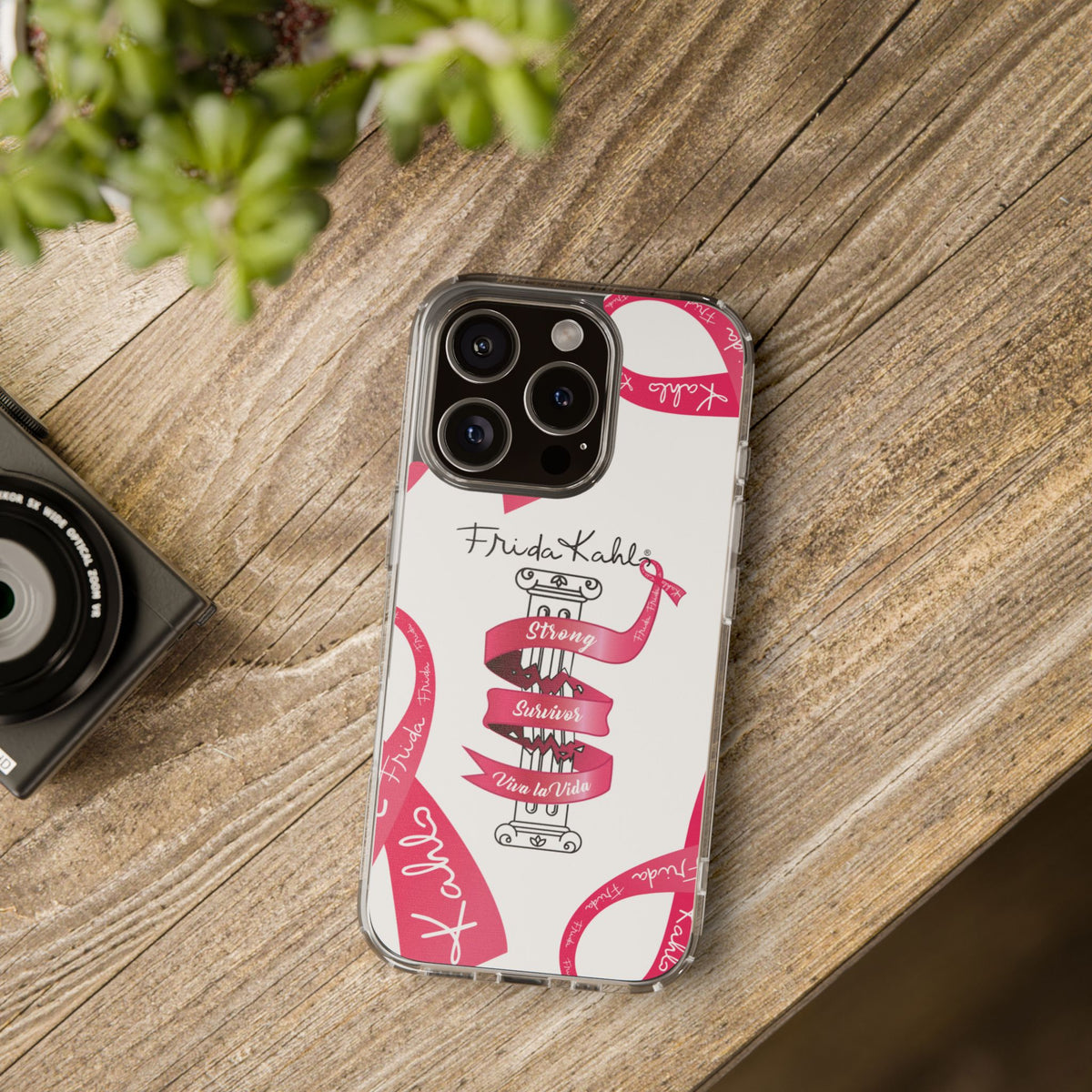 Frida Kahlo Pink Ribbon Banner iPhone Case - Breast Cancer Awareness