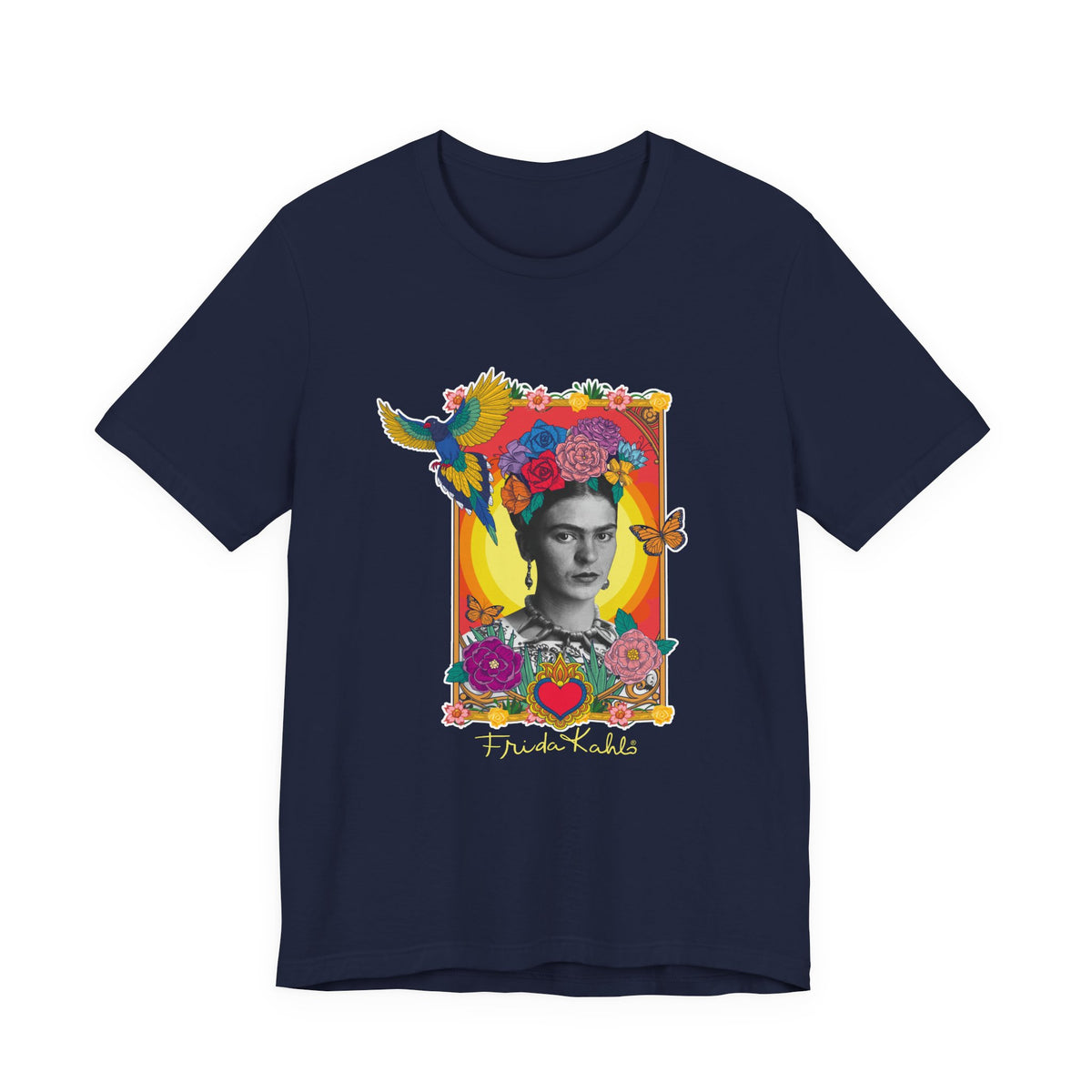 Frida Kahlo Hummingbird Golden Frame T-Shirt