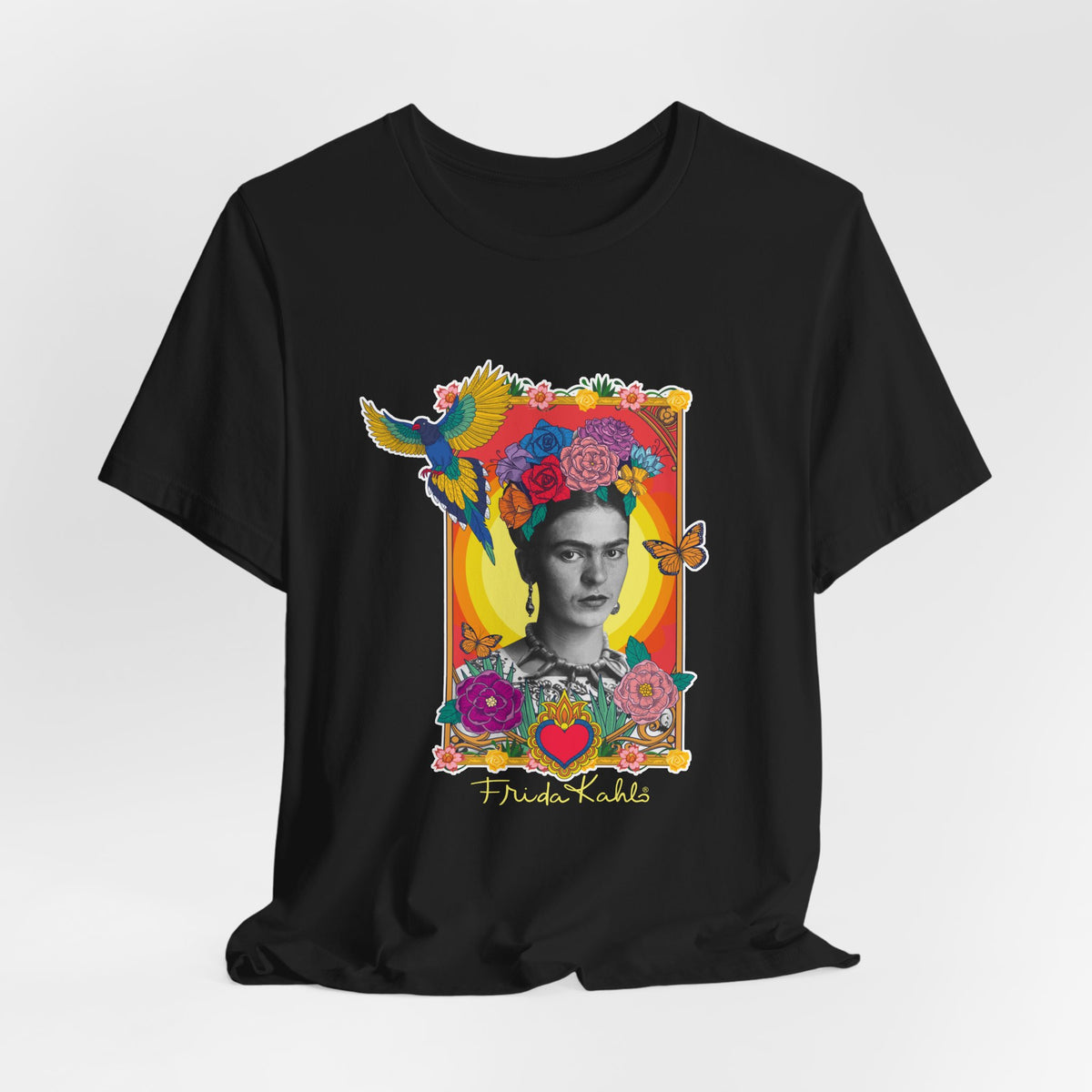 Frida Kahlo Hummingbird Golden Frame T-Shirt