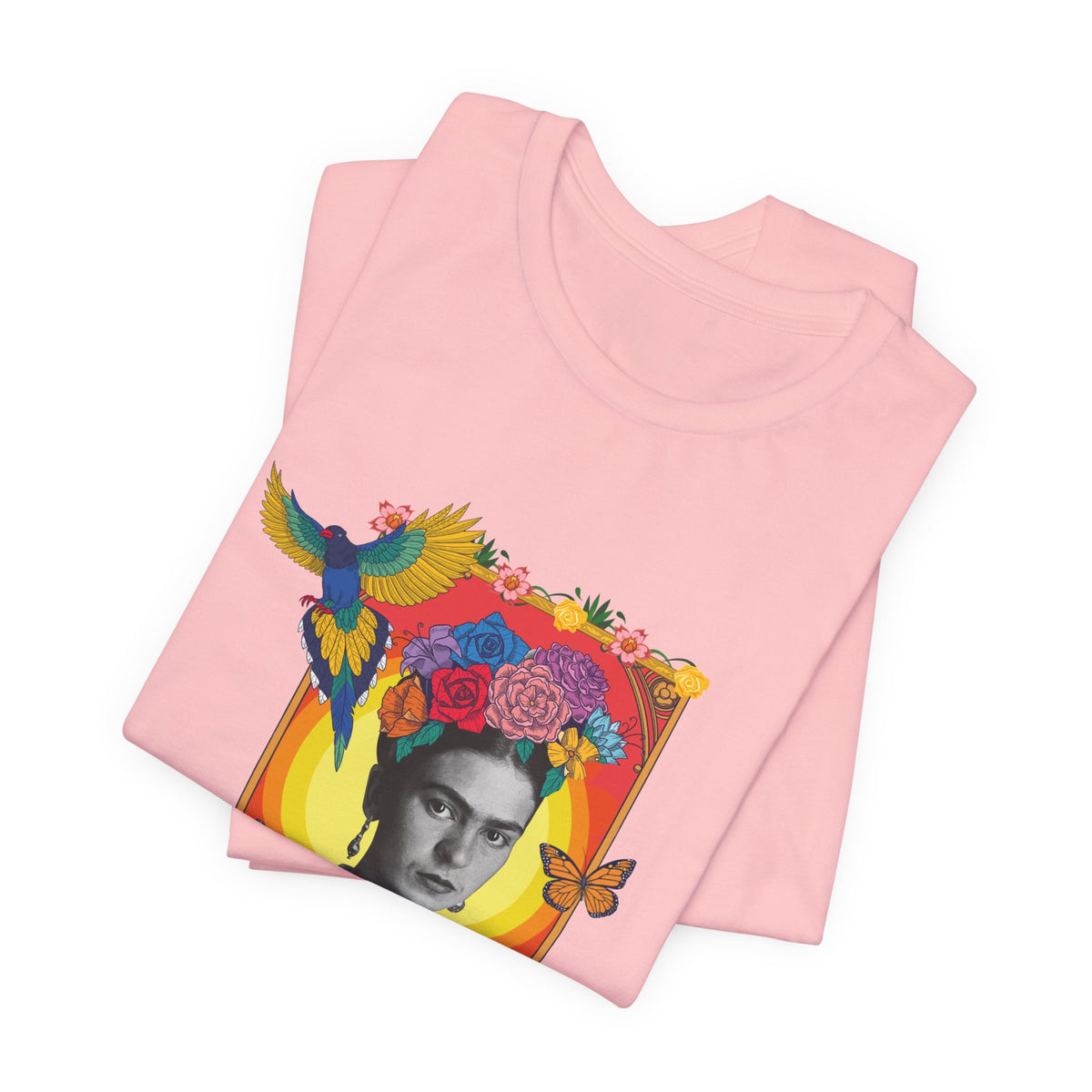 Frida Kahlo Hummingbird Golden Frame T-Shirt
