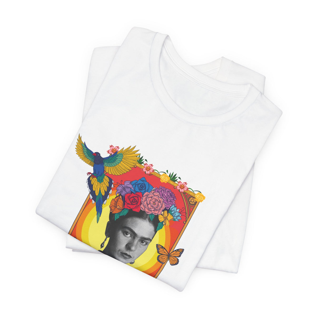 Frida Kahlo Hummingbird Golden Frame T-Shirt
