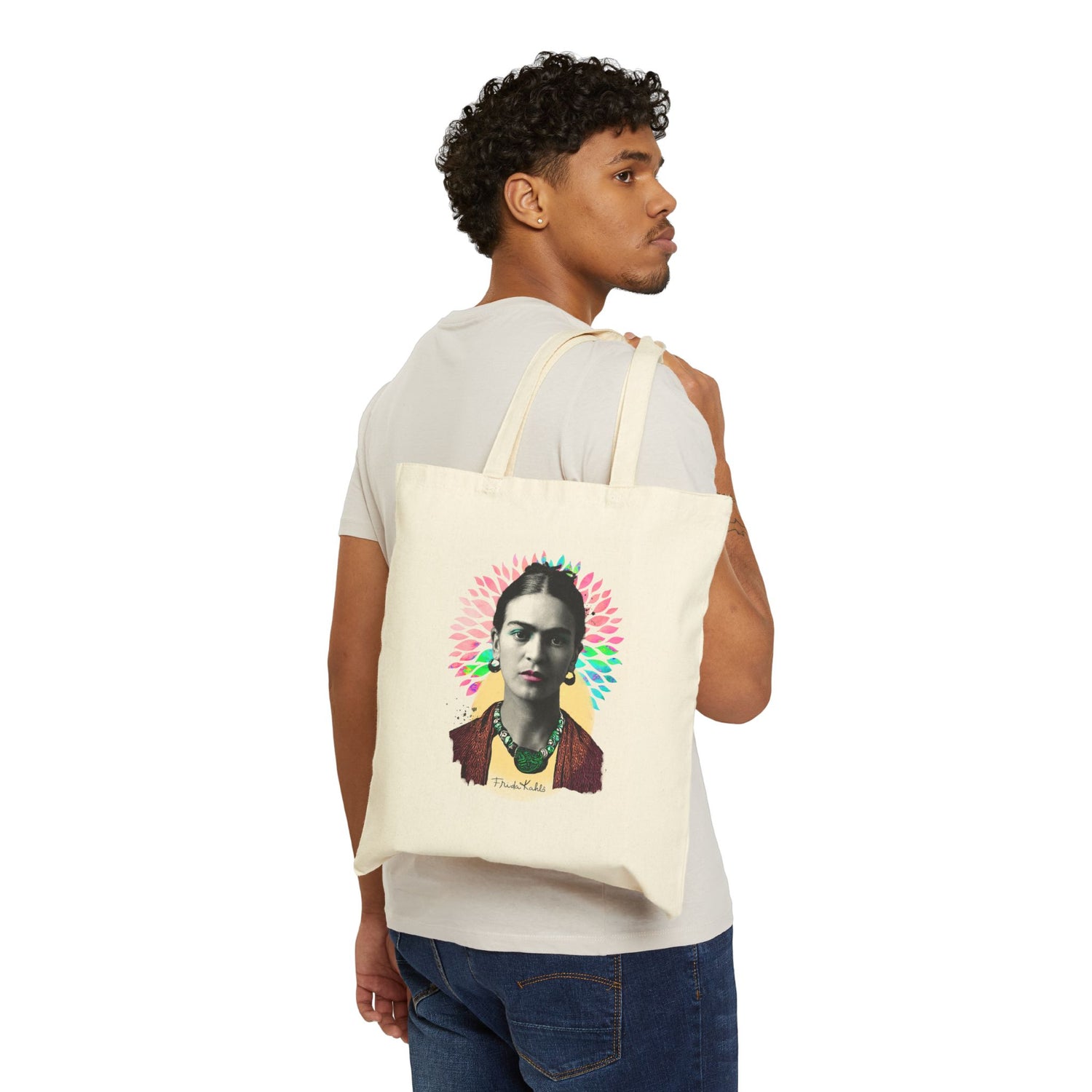Canvas Tote Bag - Frida Kahlo Collection, Iconic Portraits and Vibrant Colors