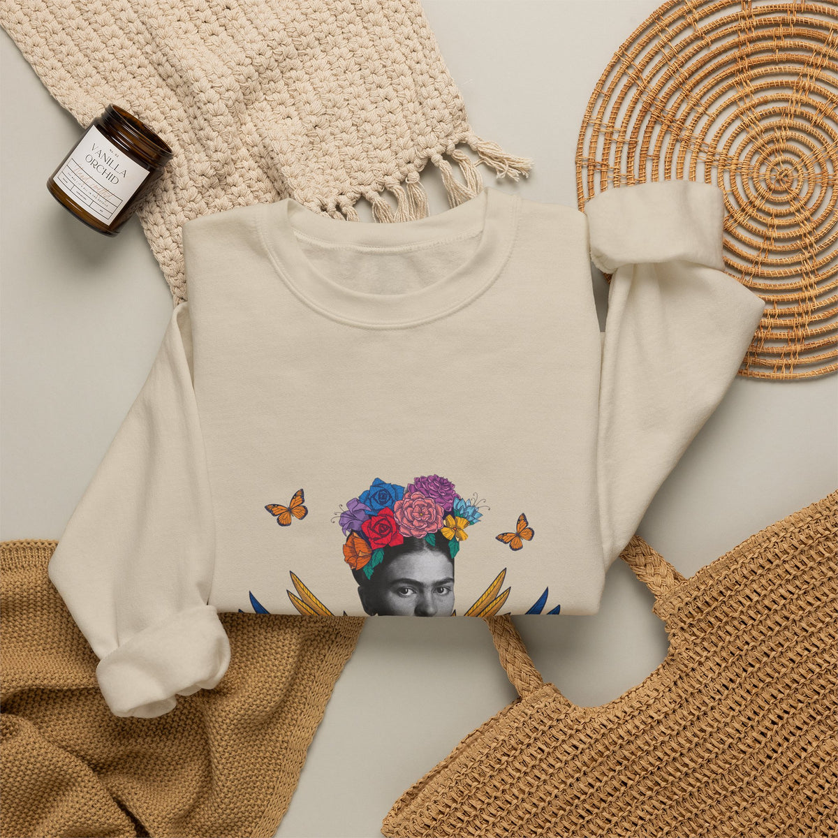 Frida Kahlo Winged Sacred Heart Crewneck Sweatshirt