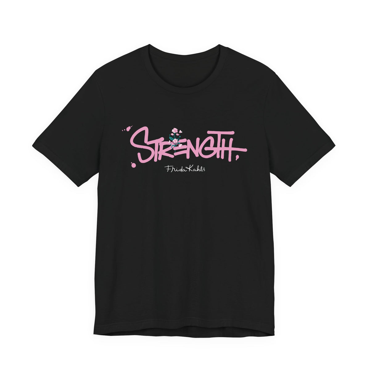 Frida Kahlo Strength Script Breast Cancer Awareness T-Shirt