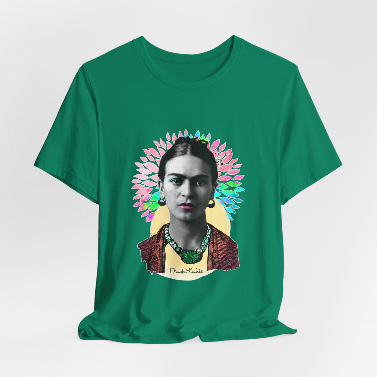 Frida Kahlo Flower Halo Portrait T-Shirt