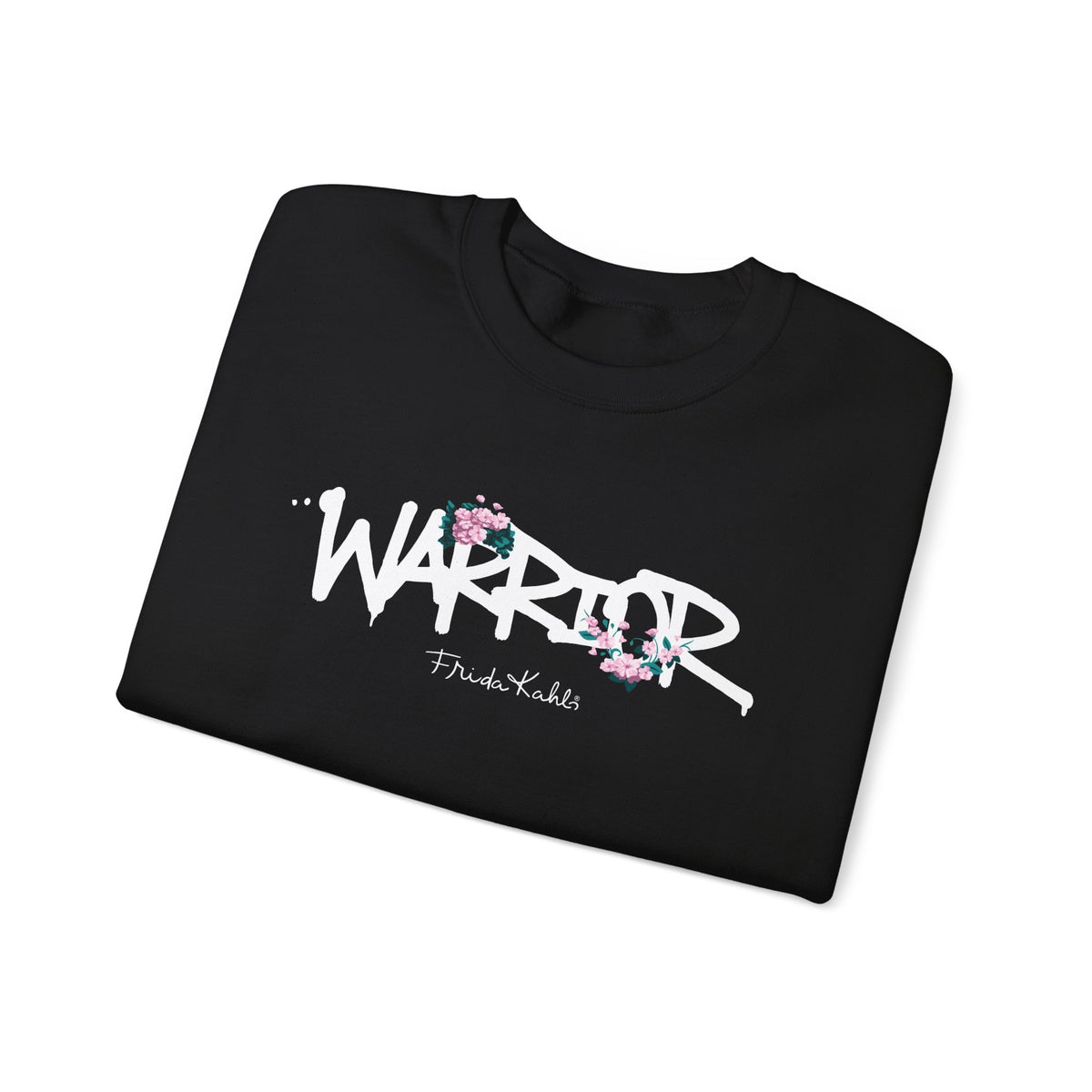 Frida Kahlo Warrior White Graffiti Breast Cancer Awareness Sweatshirt