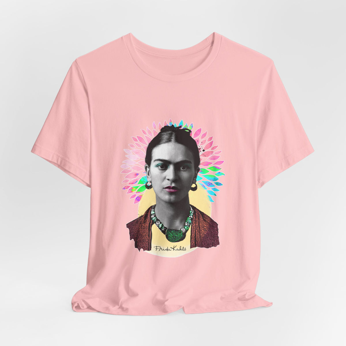 Frida Kahlo Flower Halo Portrait T-Shirt