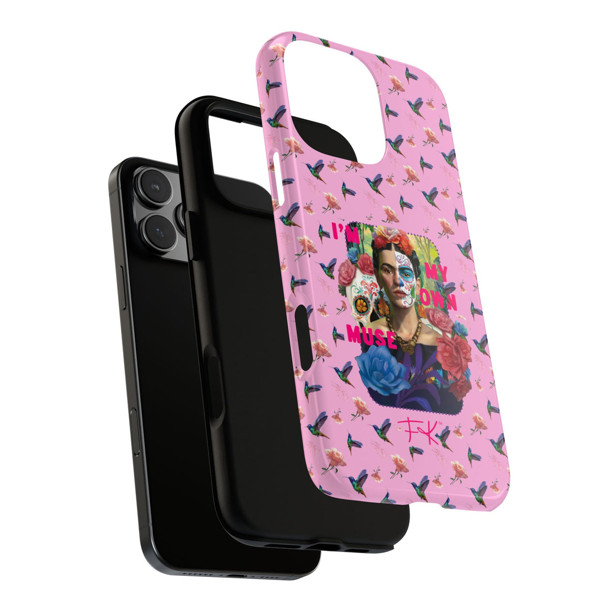 Frida Kahlo I Am My Own Muse Pink Hummingbird iPhone Case