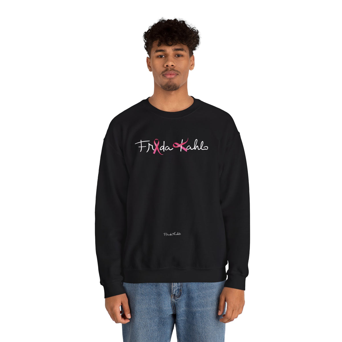 Frida Kahlo Pink Ribbon Logo Breast Cancer Awareness Sweatshirt