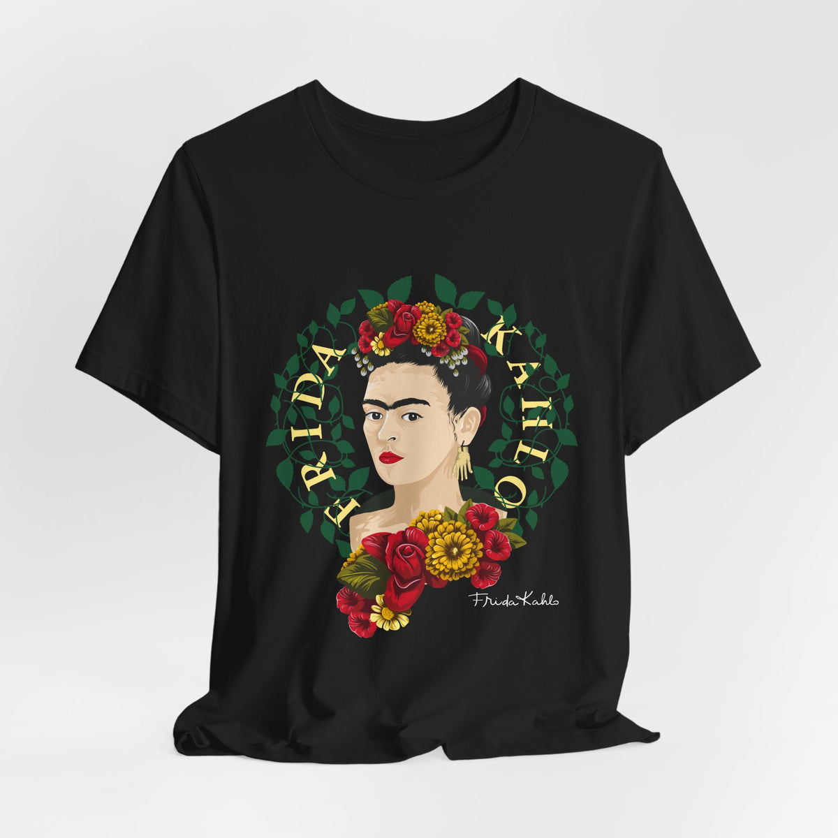 Frida Kahlo Floral Wreath Portrait T-Shirt
