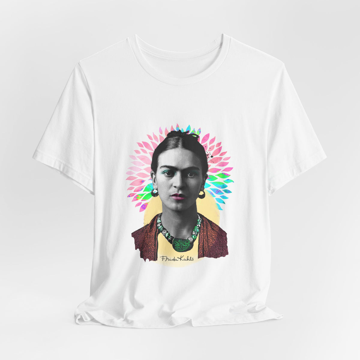 Frida Kahlo Flower Halo Portrait T-Shirt