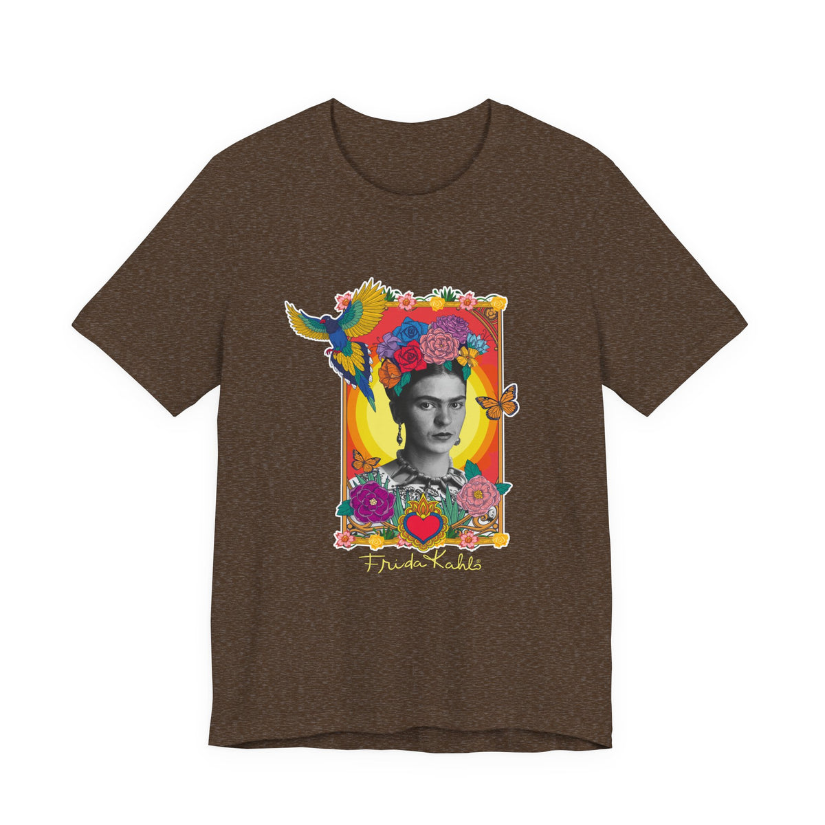 Frida Kahlo Hummingbird Golden Frame T-Shirt