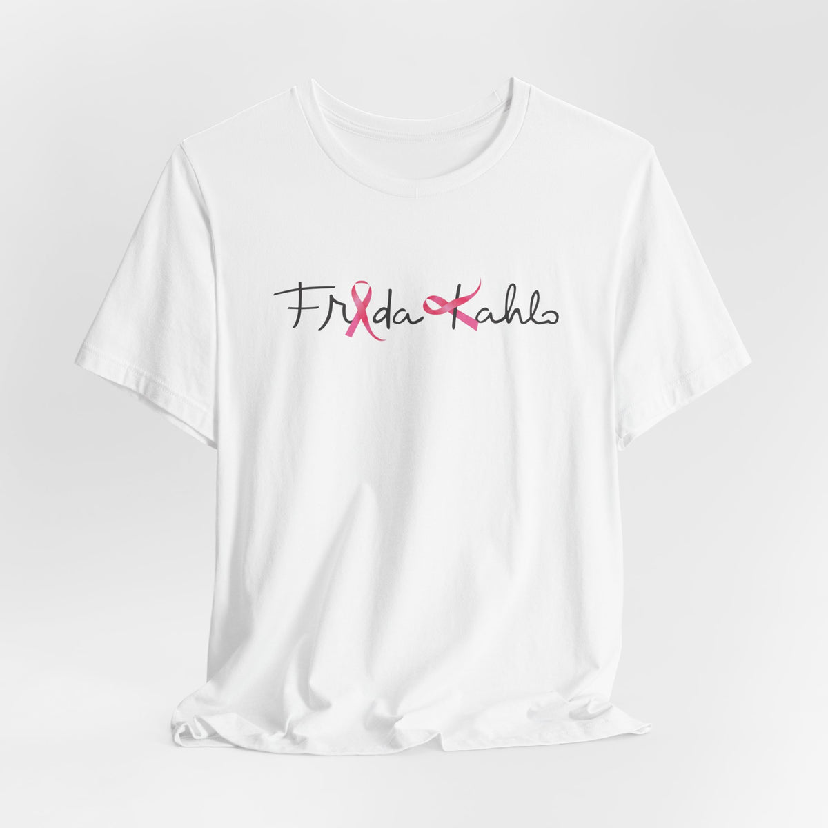 Frida Kahlo Pink Ribbon Logo Breast Cancer Awareness T-Shirt
