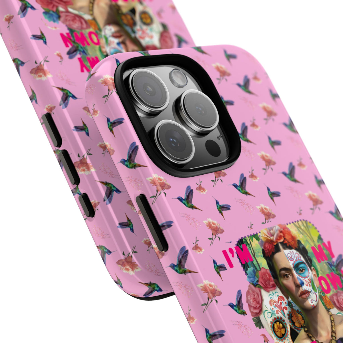 Frida Kahlo I Am My Own Muse Pink Hummingbird iPhone Case