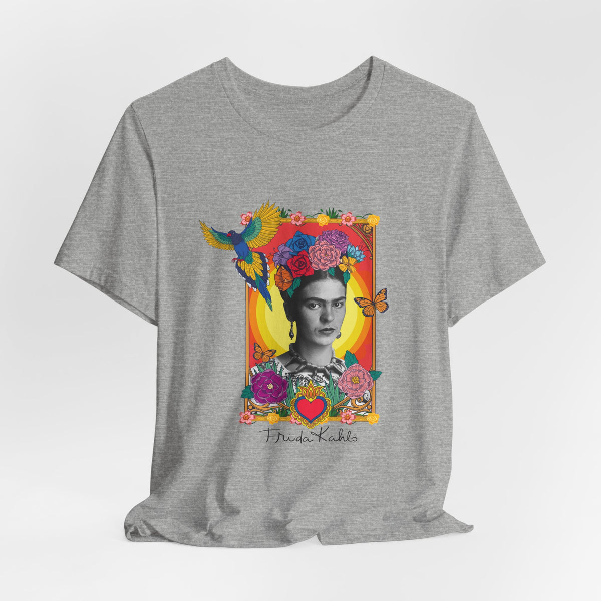 Frida Kahlo Hummingbird Golden Frame T-Shirt