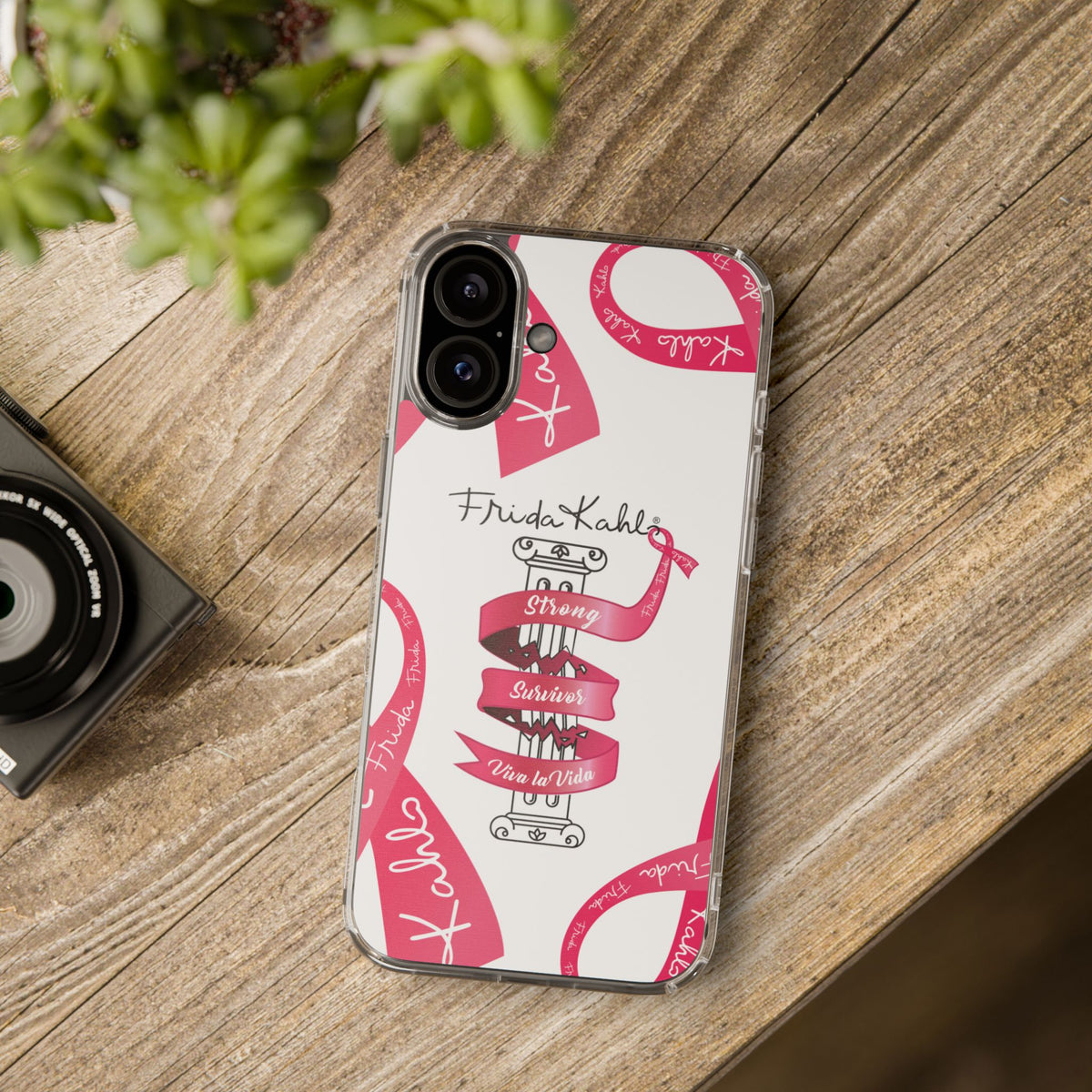 Frida Kahlo Pink Ribbon Banner iPhone Case - Breast Cancer Awareness