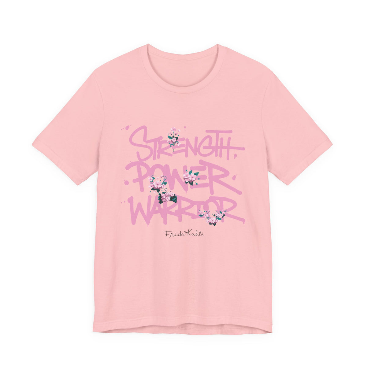 Frida Kahlo Strength Power Warrior Breast Cancer Awareness T-Shirt