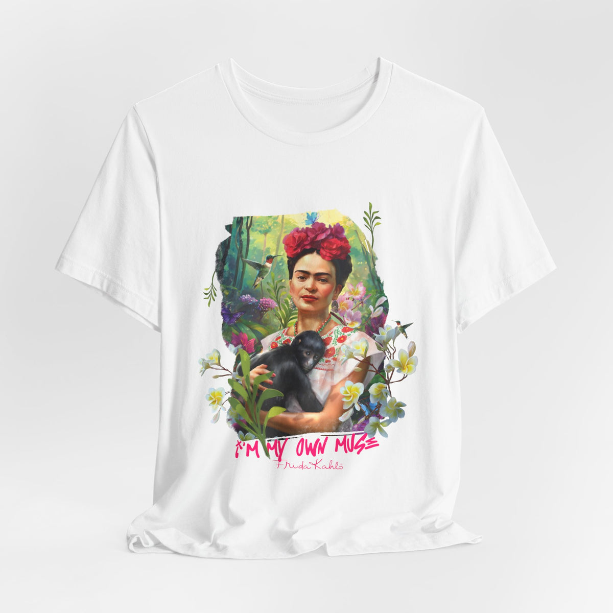 Frida Kahlo Jungle Monkey Portrait T-Shirt