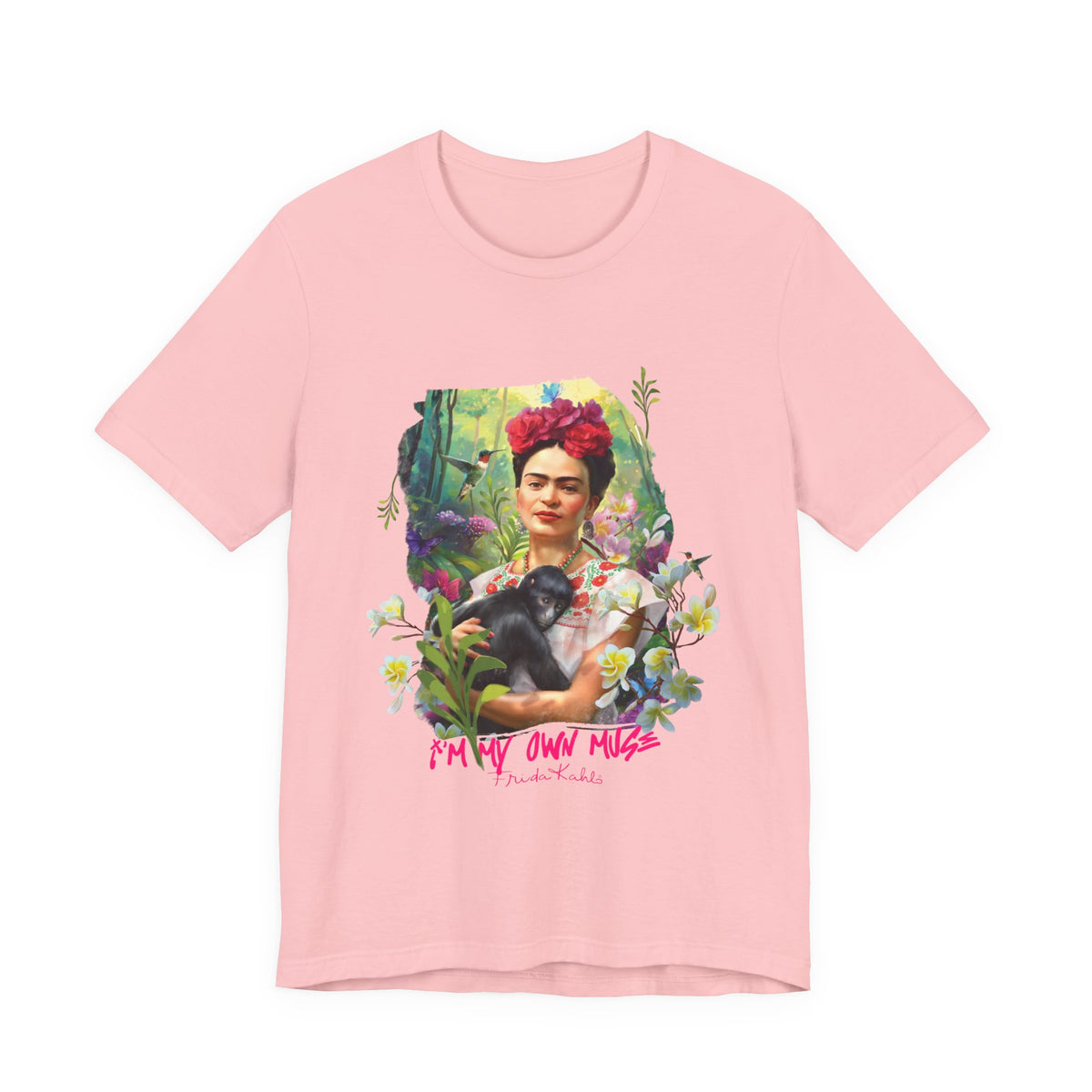 Frida Kahlo Jungle Monkey Portrait T-Shirt