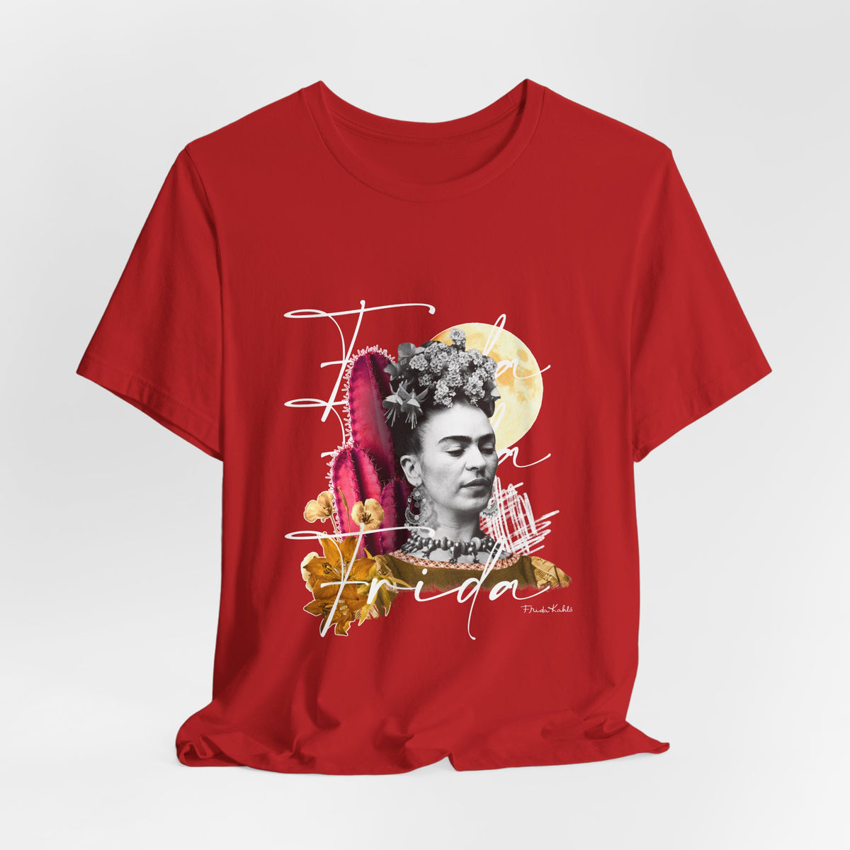 Frida Kahlo Moonlight Script Collage T-Shirt