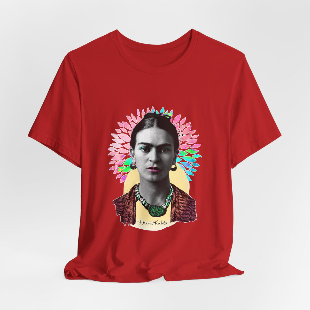 Frida Kahlo Flower Halo Portrait T-Shirt