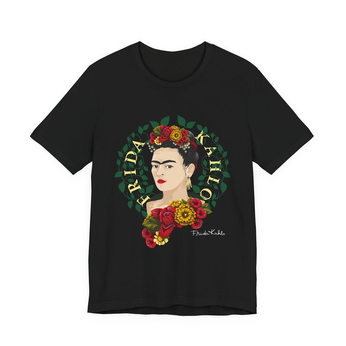 Frida Kahlo Floral Wreath Portrait T-Shirt
