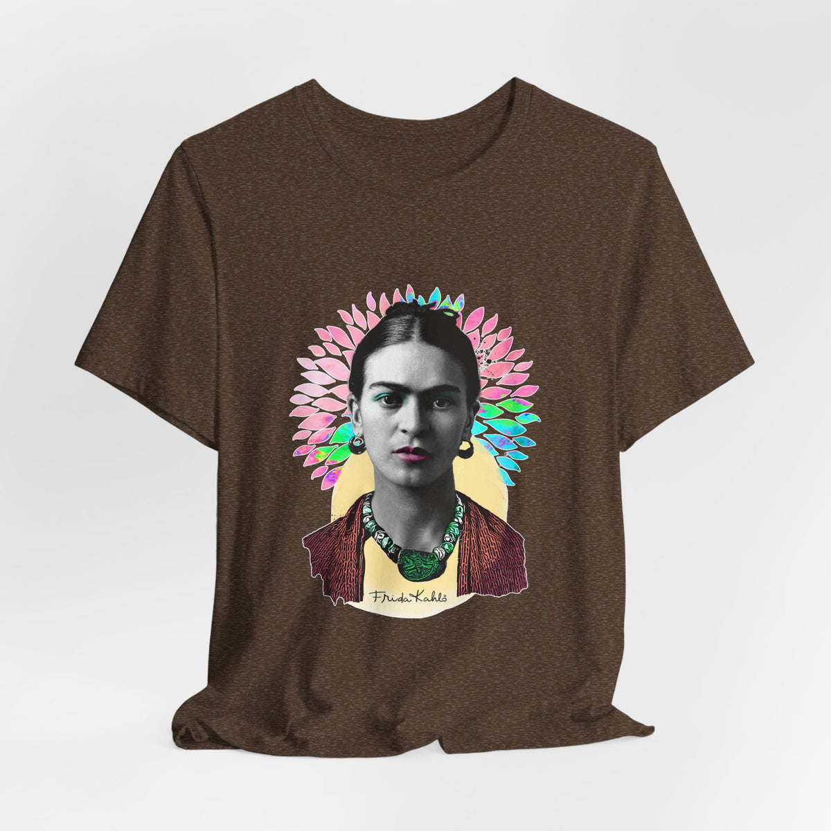 Frida Kahlo Flower Halo Portrait T-Shirt
