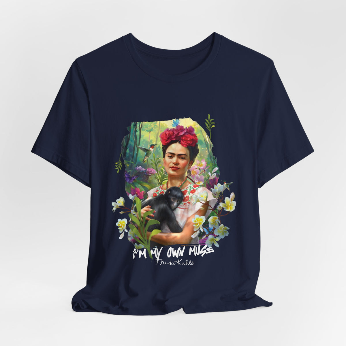 Frida Kahlo Jungle Monkey Portrait T-Shirt